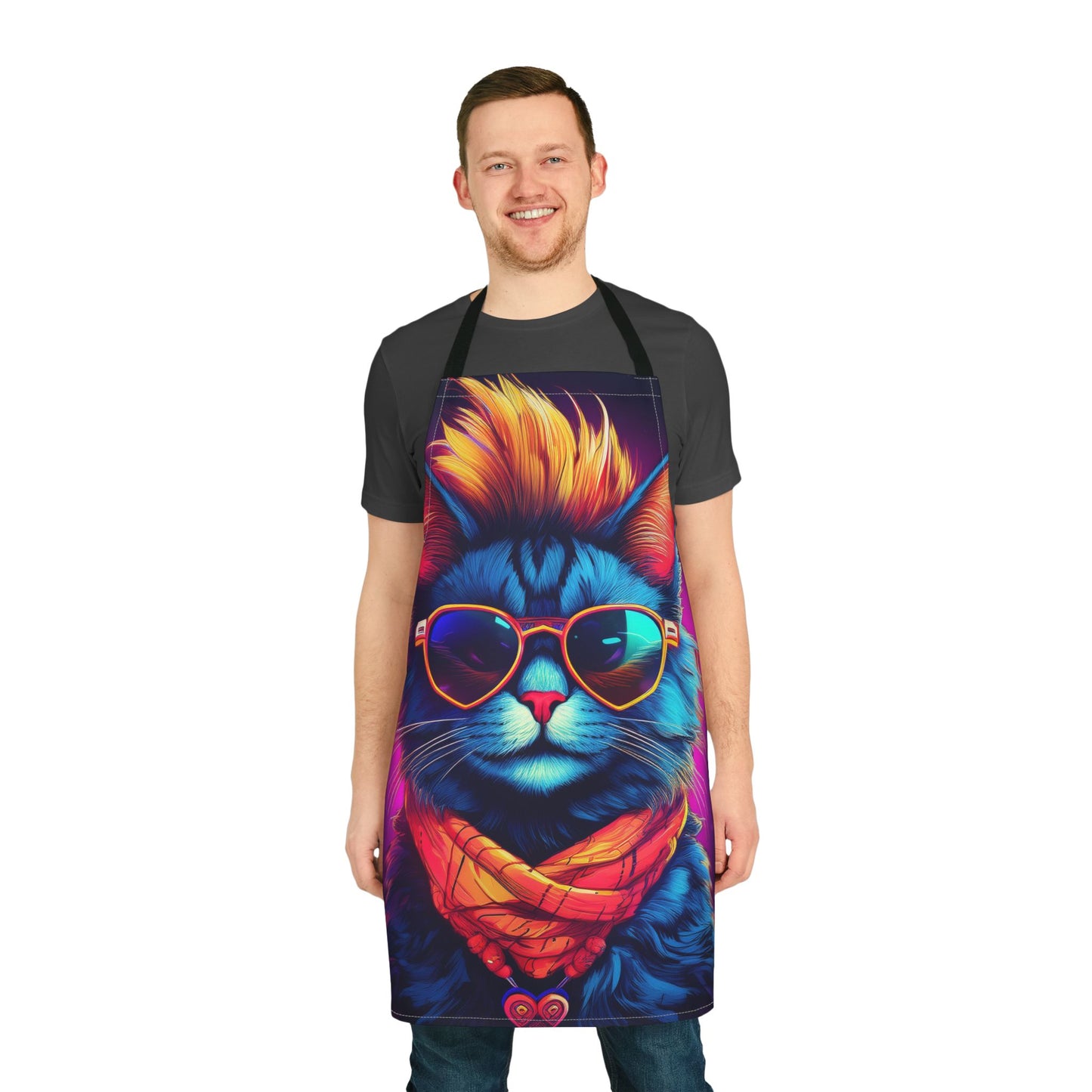 Cat 100% Polyester Stain-resistant 31.5 x 25.6 | Art Print Canvas Apron 2