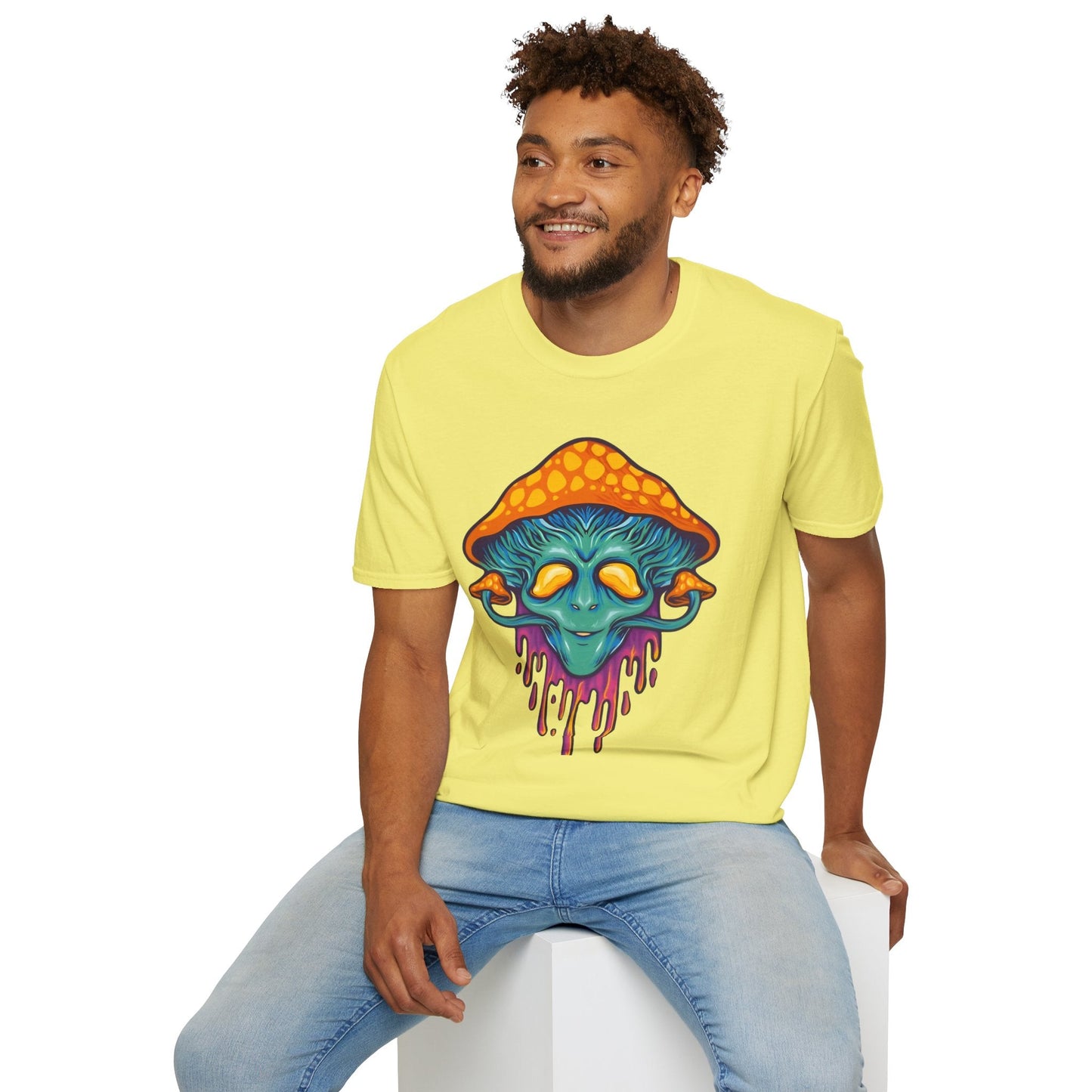 Mashroom T Shirt Unisex Funny Mushroom Design Tee 100 Percent Cotton Softstyle Collection