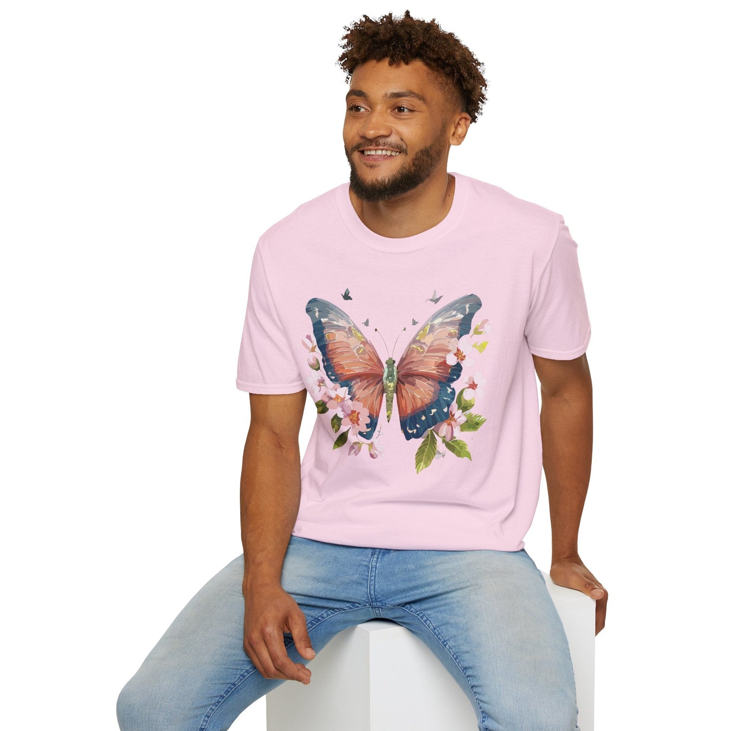 Unisex Monarch Butterfly T Shirt Softstyle 64000 Gildan Ring Spun Cotton Tee Lightweight Comfort
