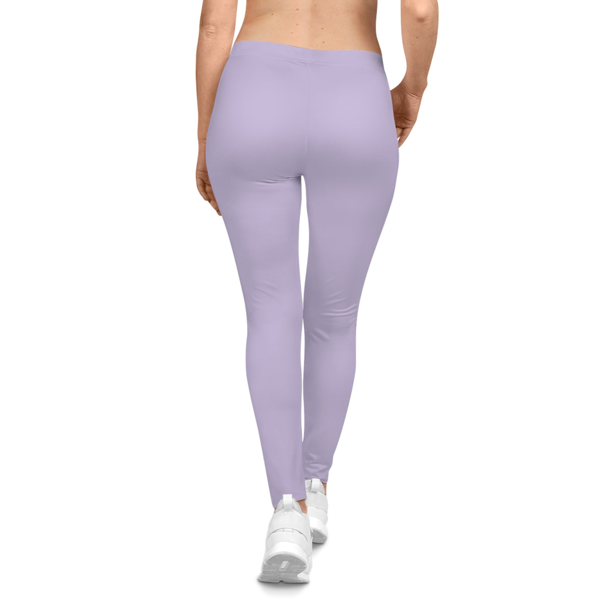 Pale Lilac Color Women's Poly-Span Casual Leggings XS-2XL