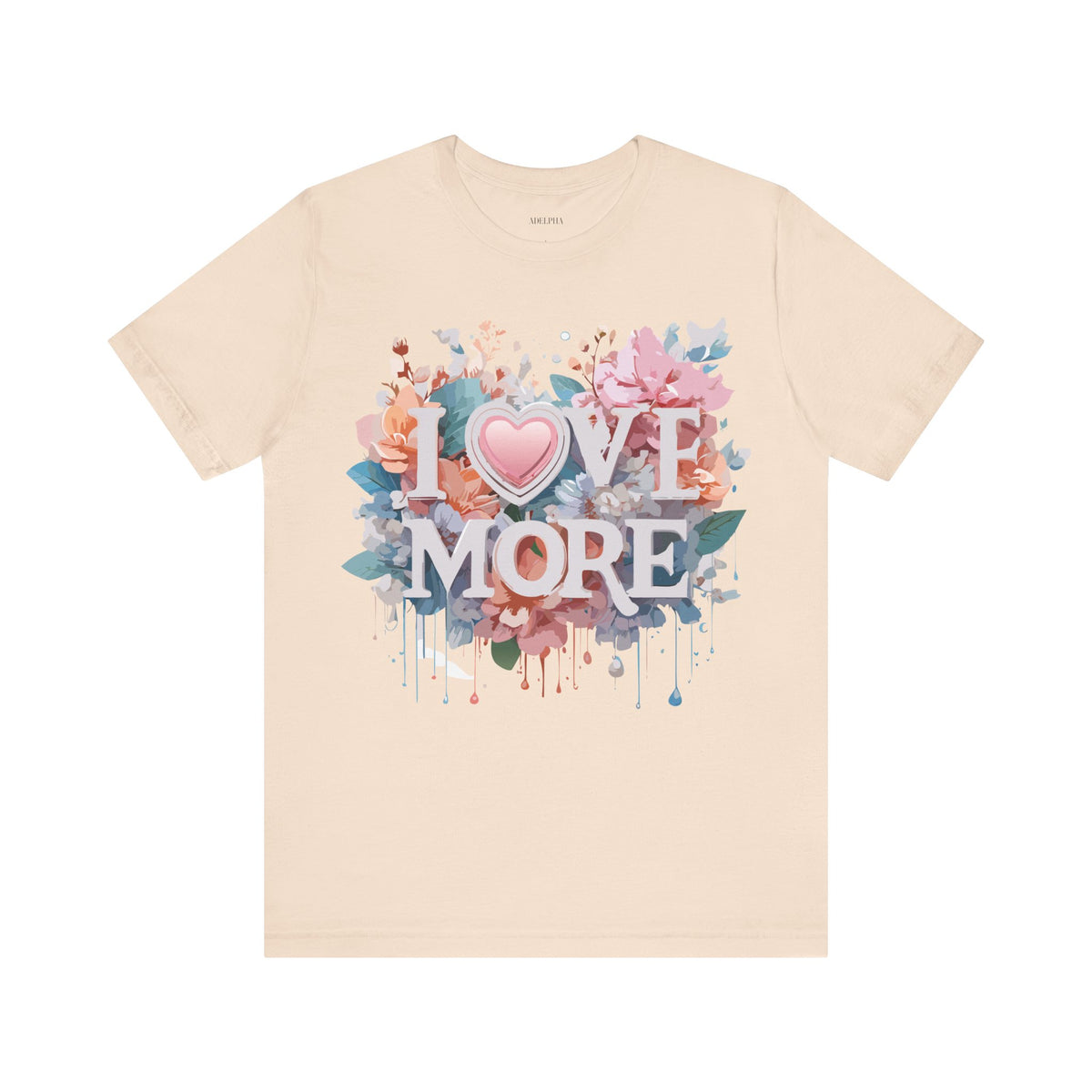 Valentine's Day Graphic Unisex Cotton Bella+Canvas Tee with Floral Art Design d139