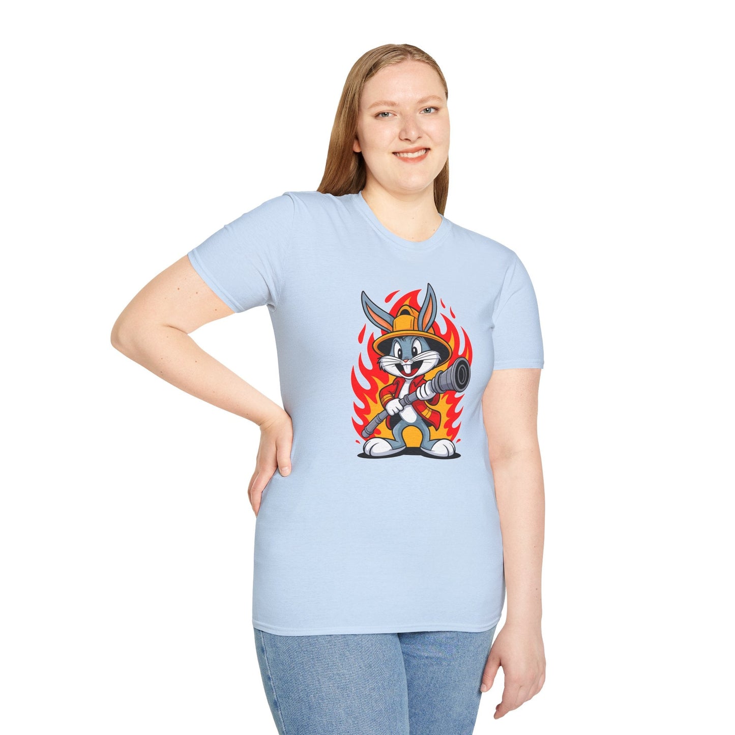 Bugs Bunny T Shirt Unisex Cartoon Graphic Tee 100 Percent Ring Spun Cotton Softstyle
