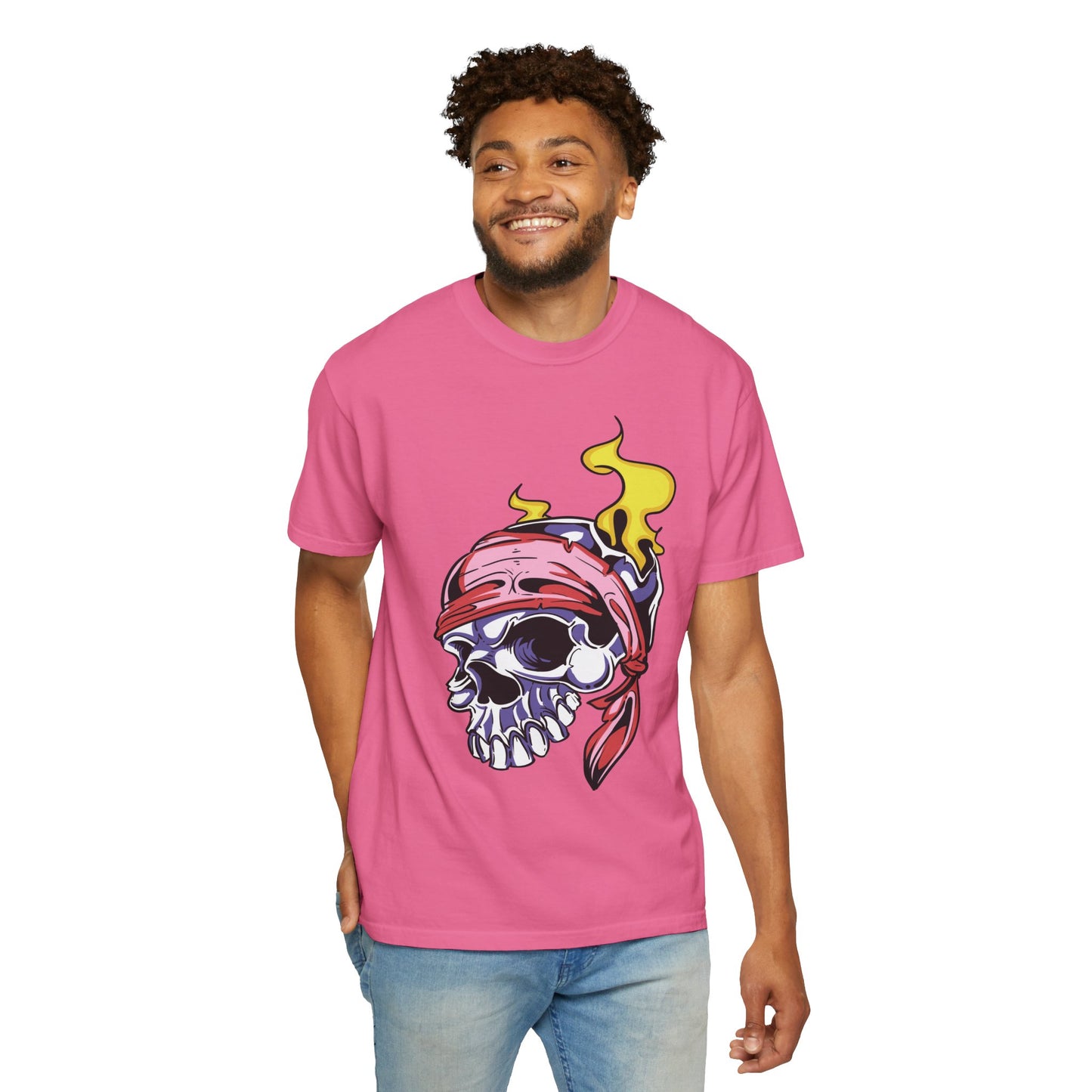 Unisex Cotton Tee Shirt with Skull