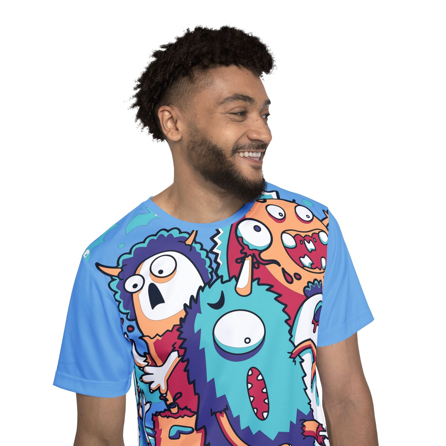 Be12 Fun Graphic T-Shirt, Art Design Poly Shirt, All Over Print Graphic Tee, Funny Print T-Shirt, Funny Cartoon Tee