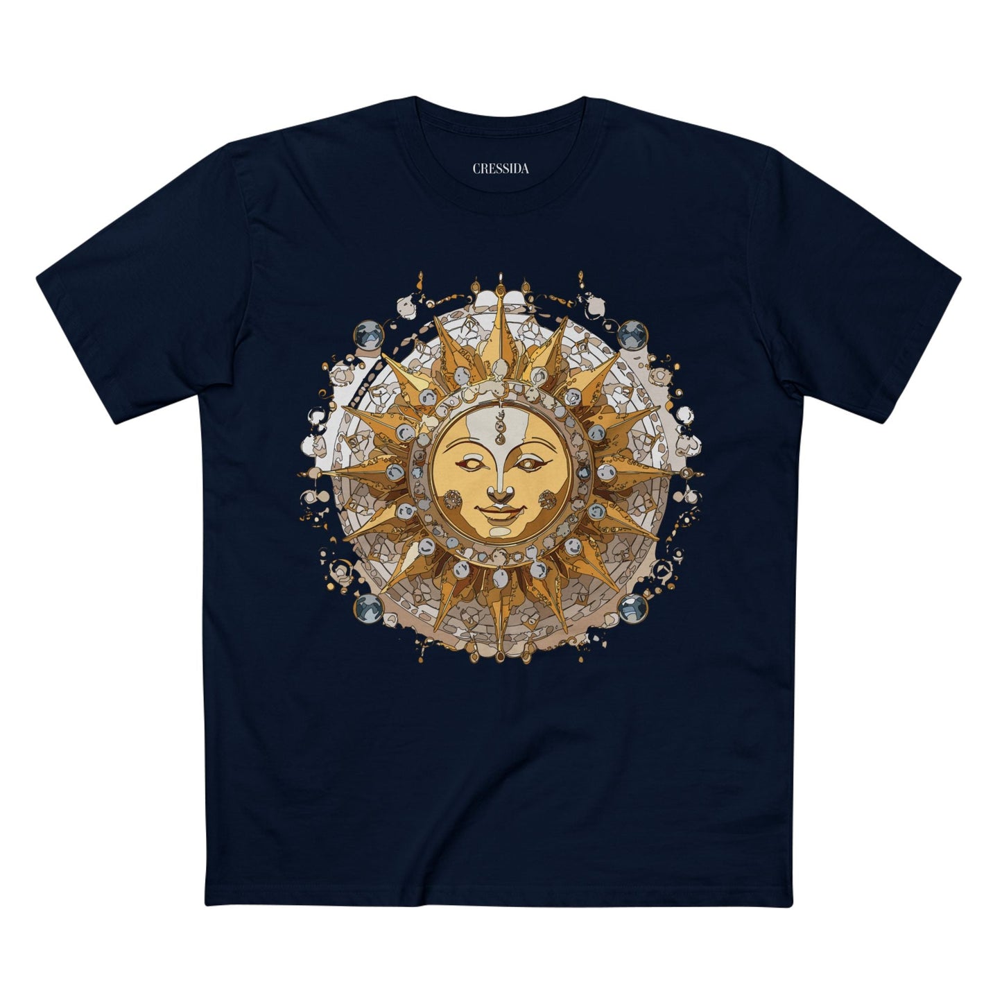 Gold Sun Graphic Unisex 100 Cotton T-Shirt with Golden Art Design 5
