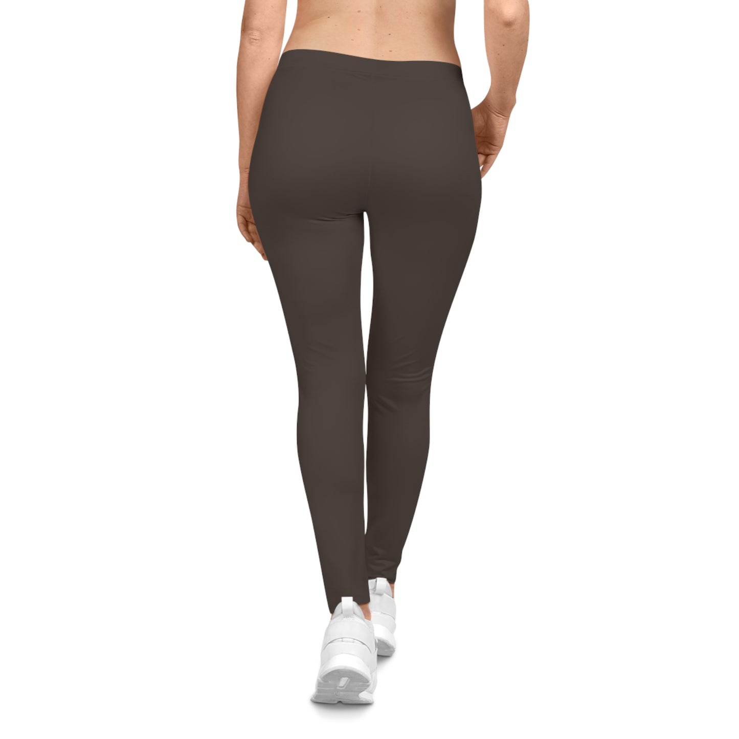 Deep Mocha Color Women's Poly-Span Casual Leggings XS-2XL