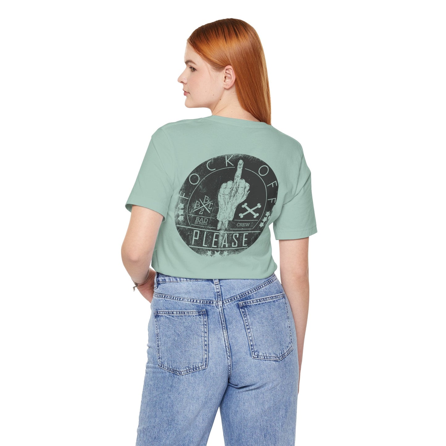 Middle Finger Skull Graphic Design Unisex Cotton T-Shirt A-11
