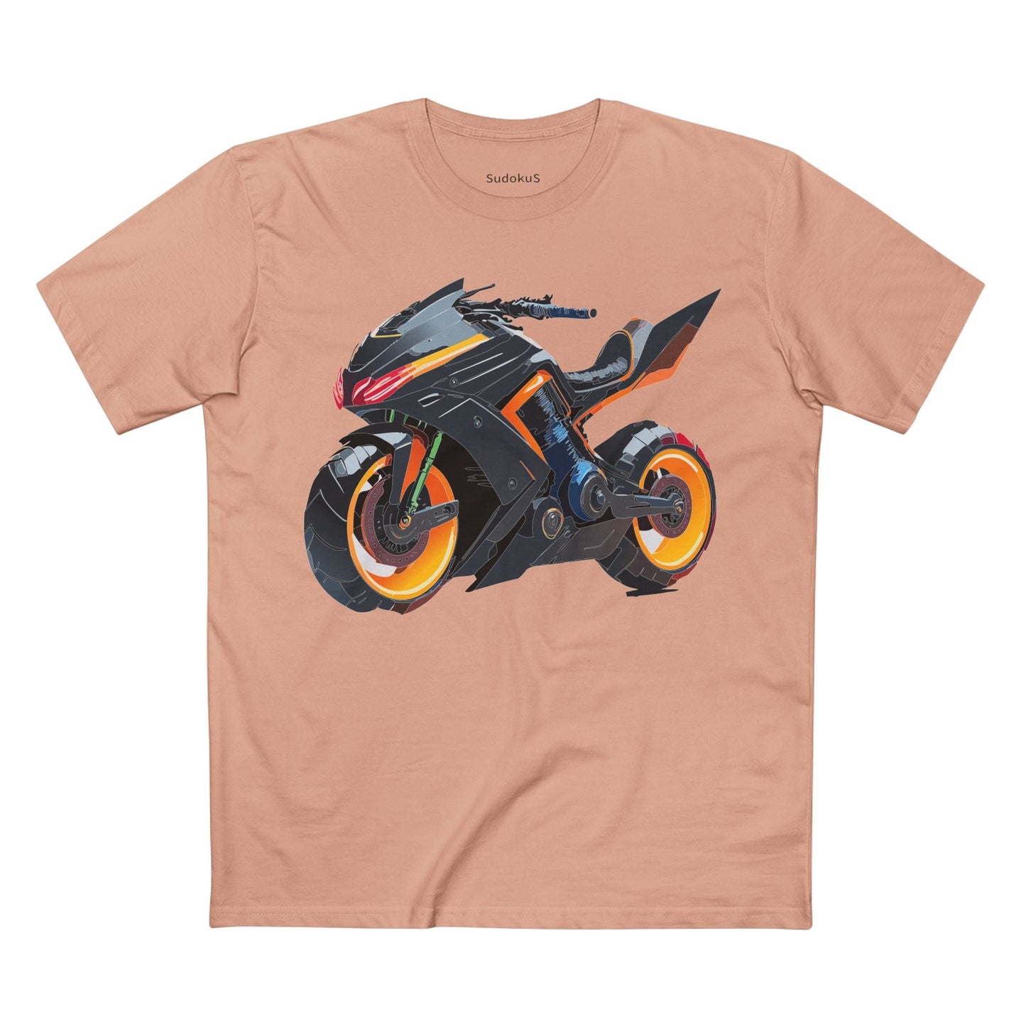 Moto Bike Graphic Unisex 100 Cotton Staple Tee 10