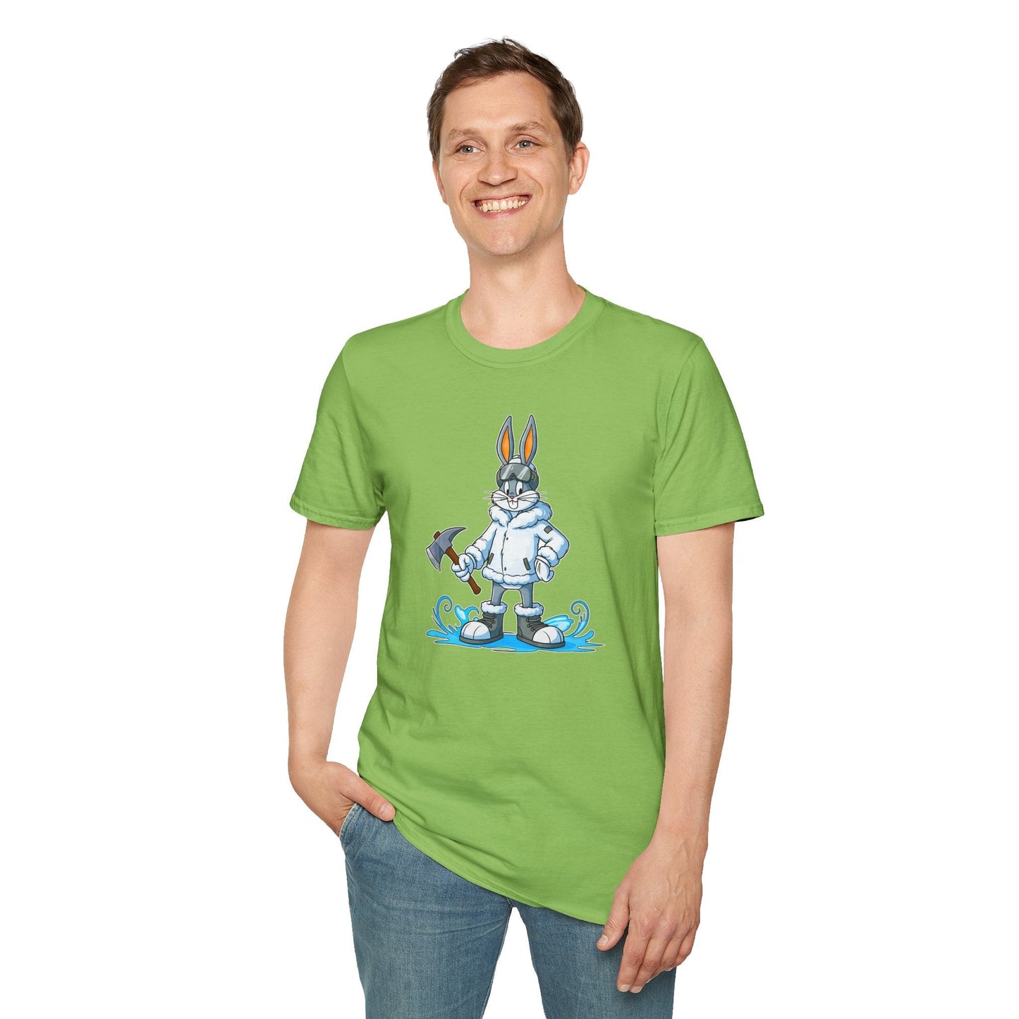 Cartoon Bunny Graphic Unisex Cotton Animal Animation Artwork Design Tee 25