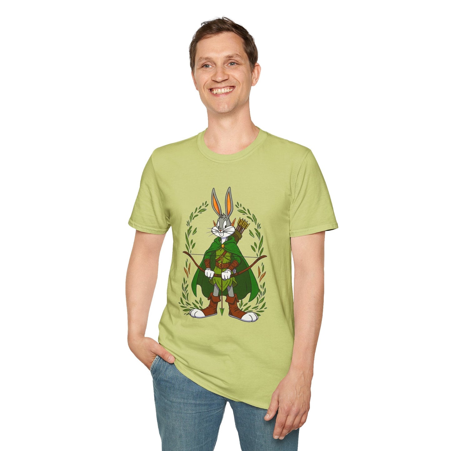 Bugs Bunny T Shirt Cartoon Art Tee Unisex Gildan Softstyle 64000 100 Percent Ring Spun Cotton