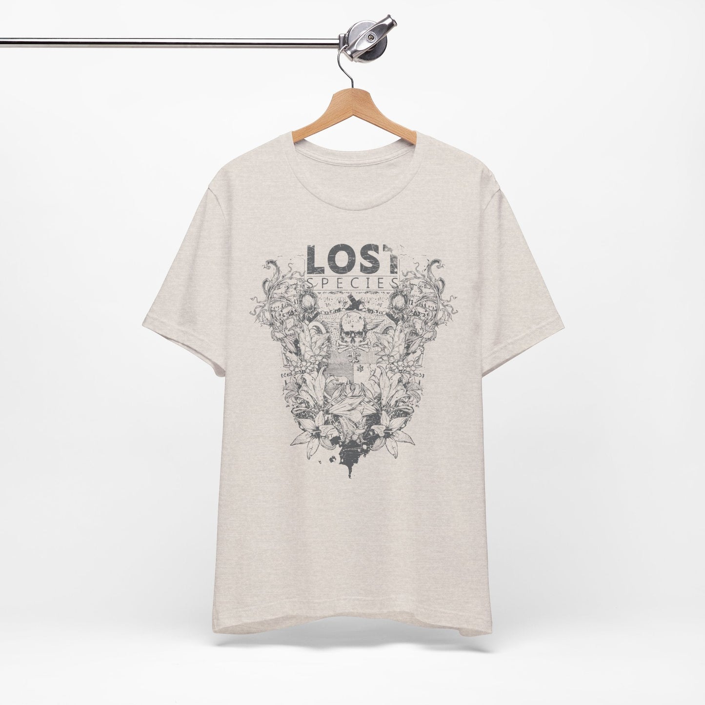 Lost Species Tee Floral Wildlife Illustration Rock Band T-Shirt A-7