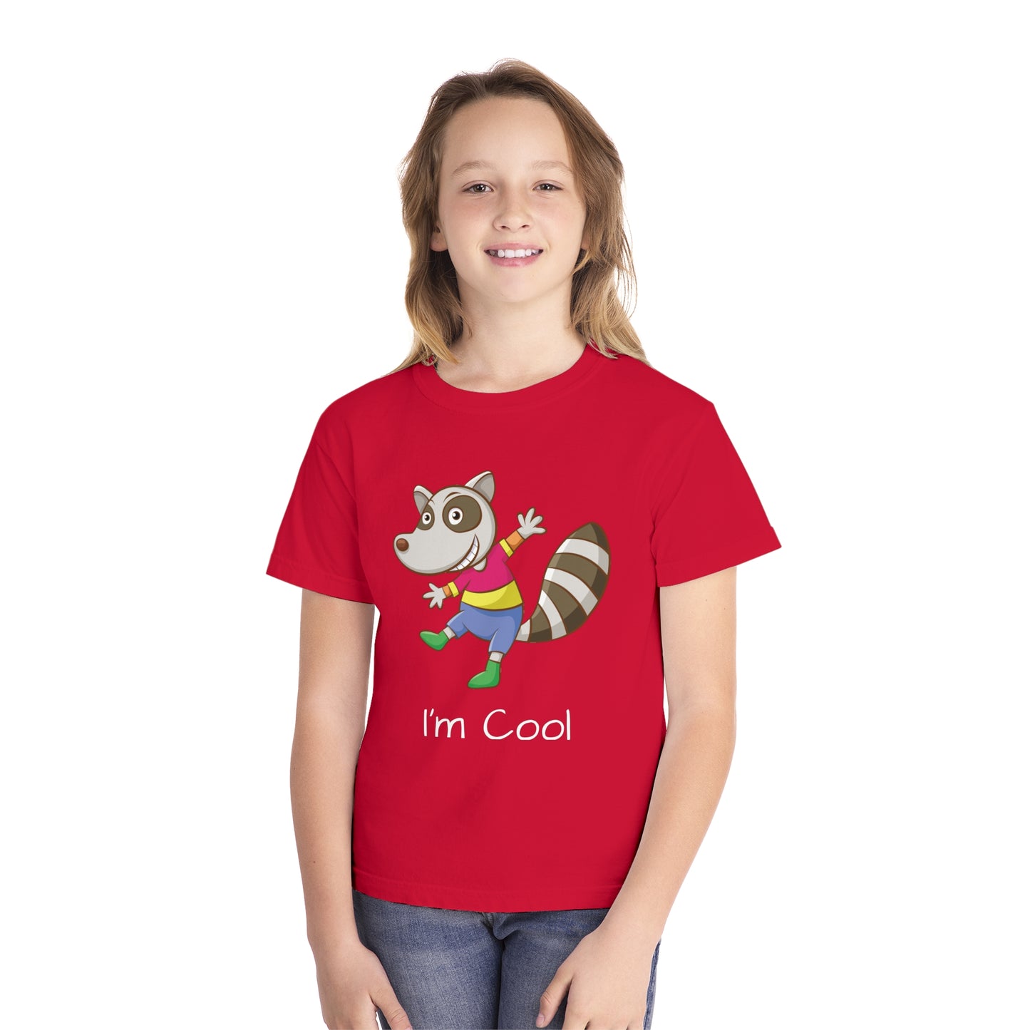 Youth Tee Shirt with Cool Raccoon