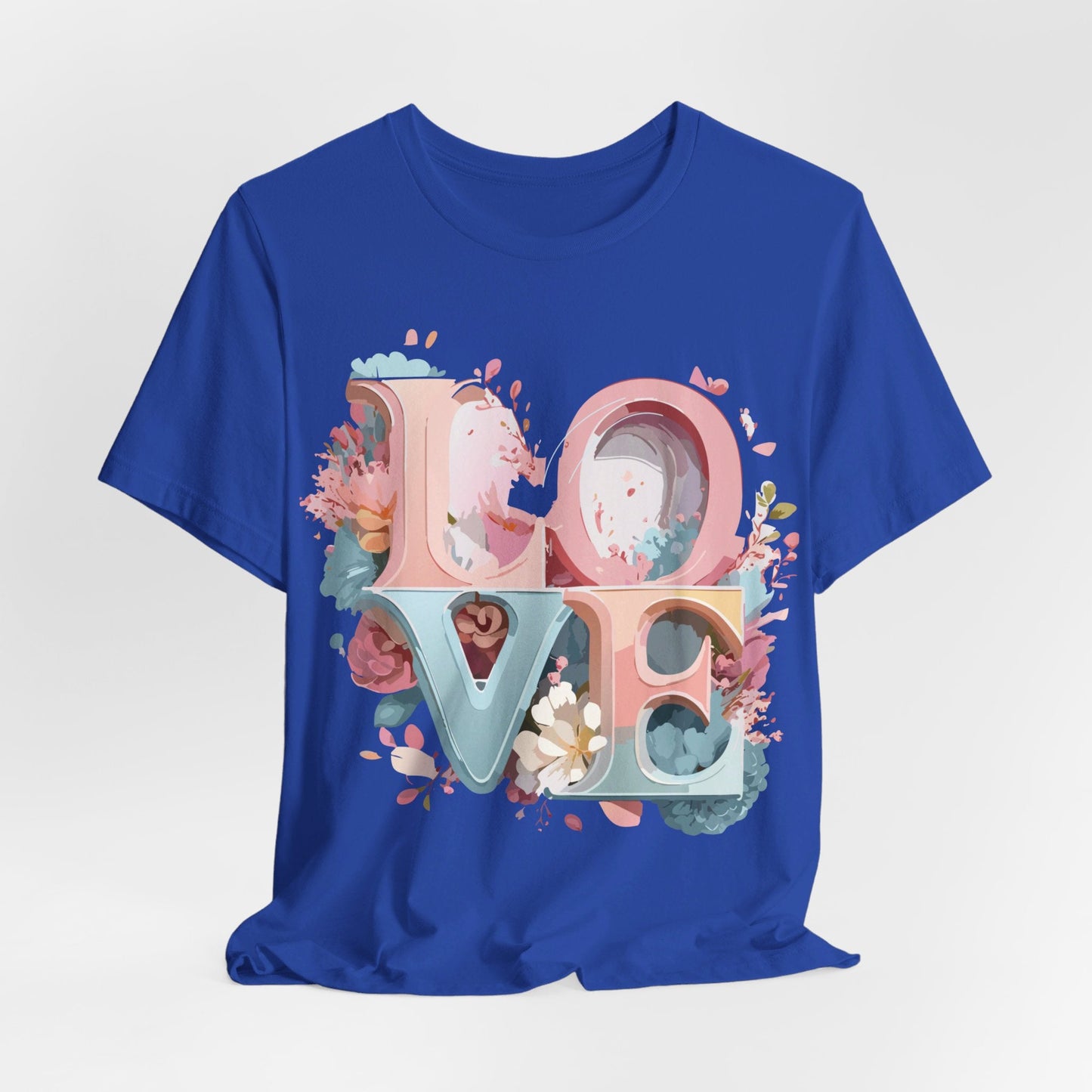 Valentine Day Graphic Unisex 100 Cotton Vintage Artwork with Love and Flower Design Tee 46