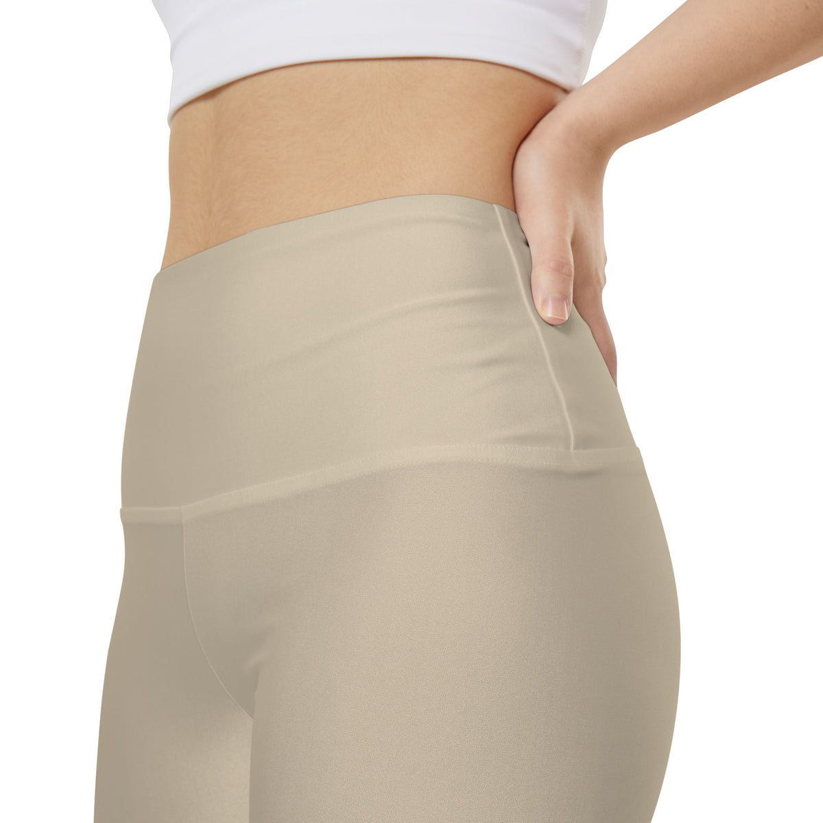 Pale Oak Beige Beige Women's Workout Shorts — High-Waist Active Bike Shorts