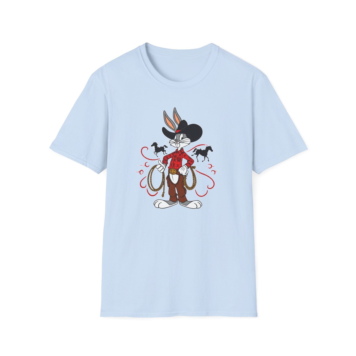 Bugs Bunny Unisex T Shirt Cartoon Design Graphic Tee Gildan Softstyle 64000 Artwork