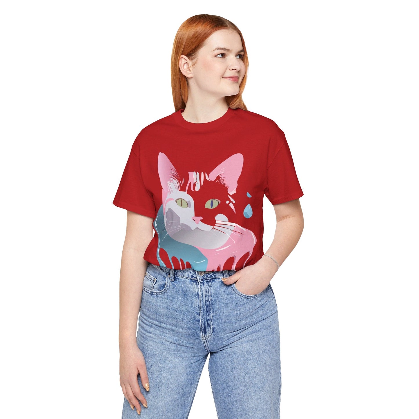 Cat Graphic Tee Unisex Short Sleeve T Shirt Adelpha Vintage Inspired Design