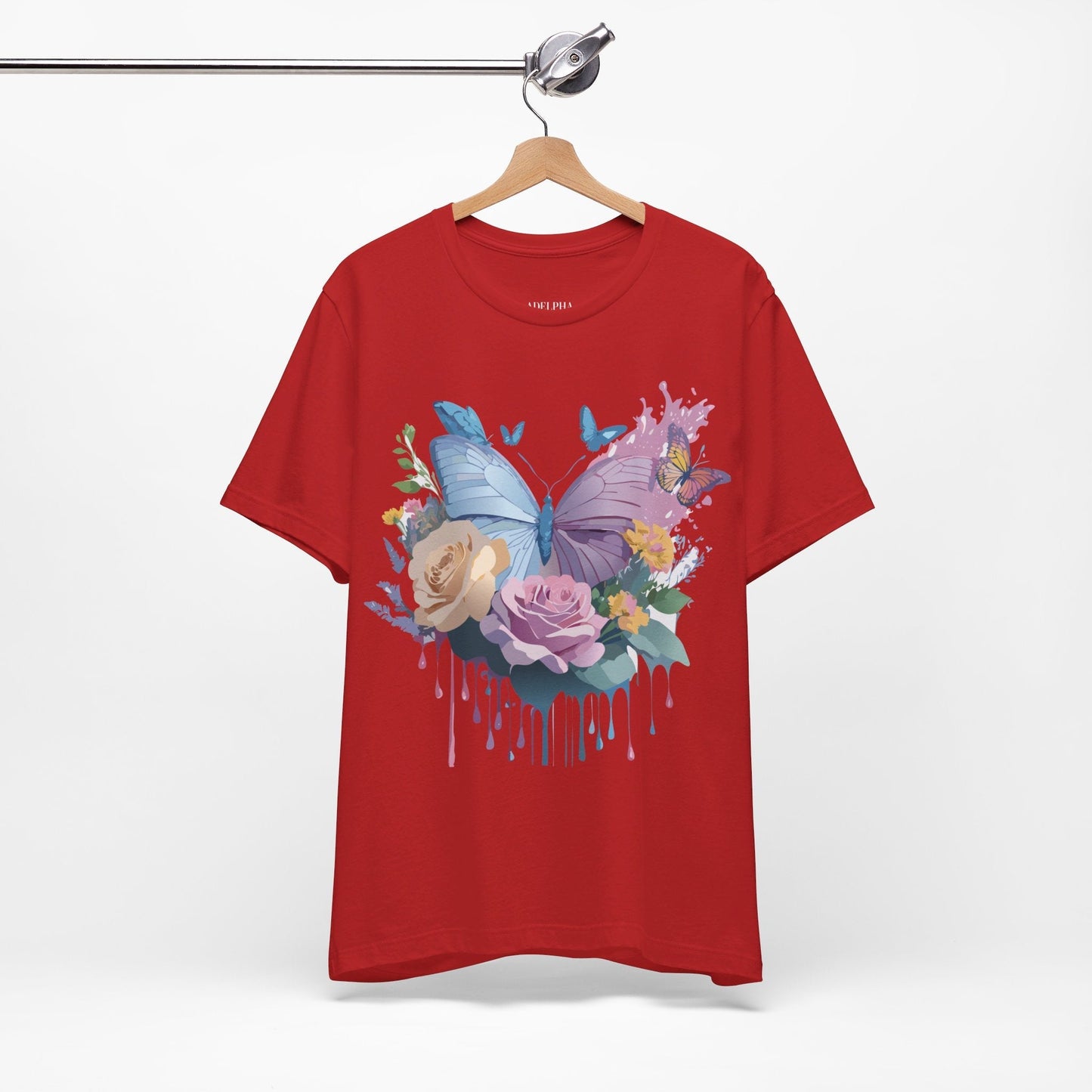 Butterfly Graphic Tee Unisex Vintage Art Design Adelpha Short Sleeve