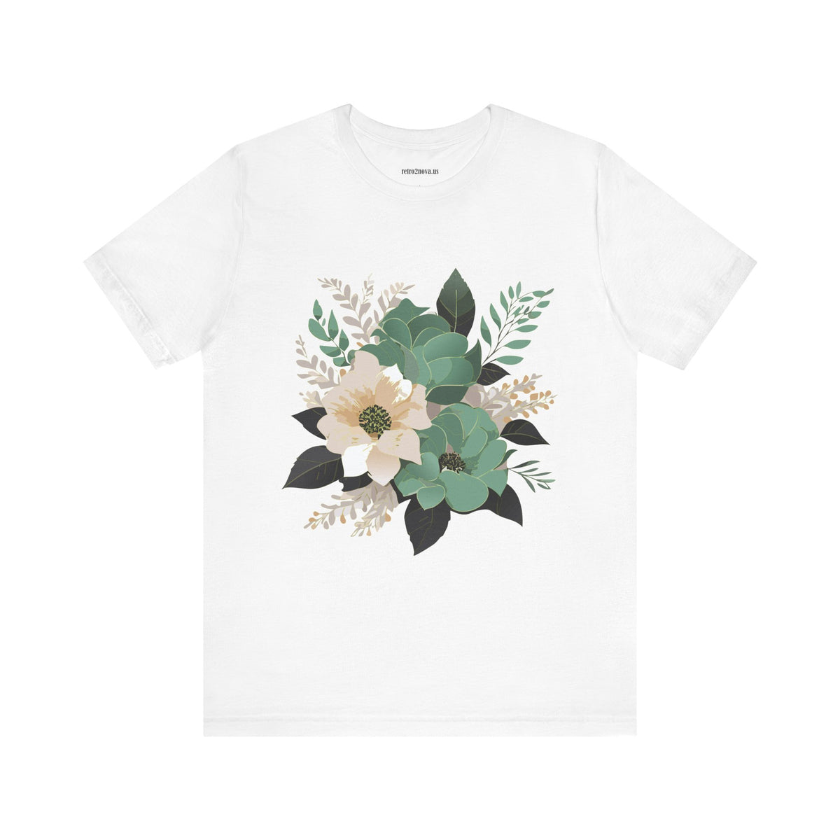 Floral Graphic Unisex Cotton Bella+Canvas Tee with Flowers Design ab13
