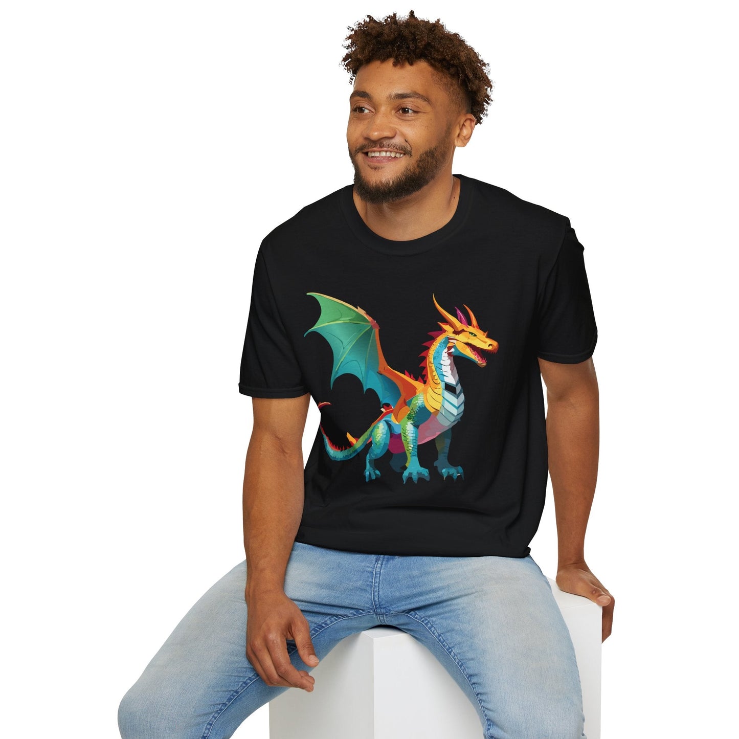 Dragon T Shirt Unisex Animal Design Tee Softstyle Gildan 64000 100 Percent Ring Spun Cotton