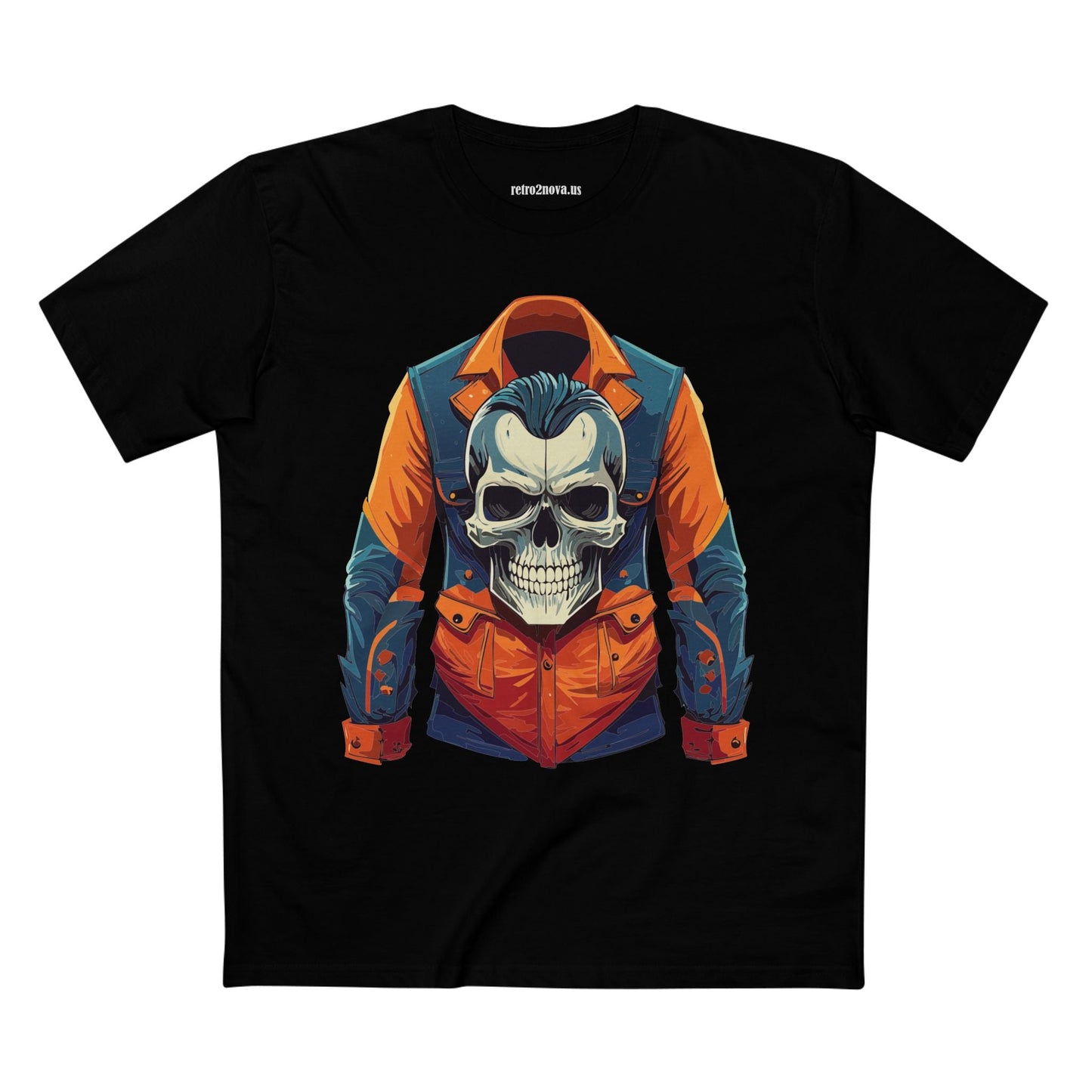 Skull Shirt Unisex Skeleton Tee Premium Cotton Art Design Retro2Nova Exclusive Art Collection