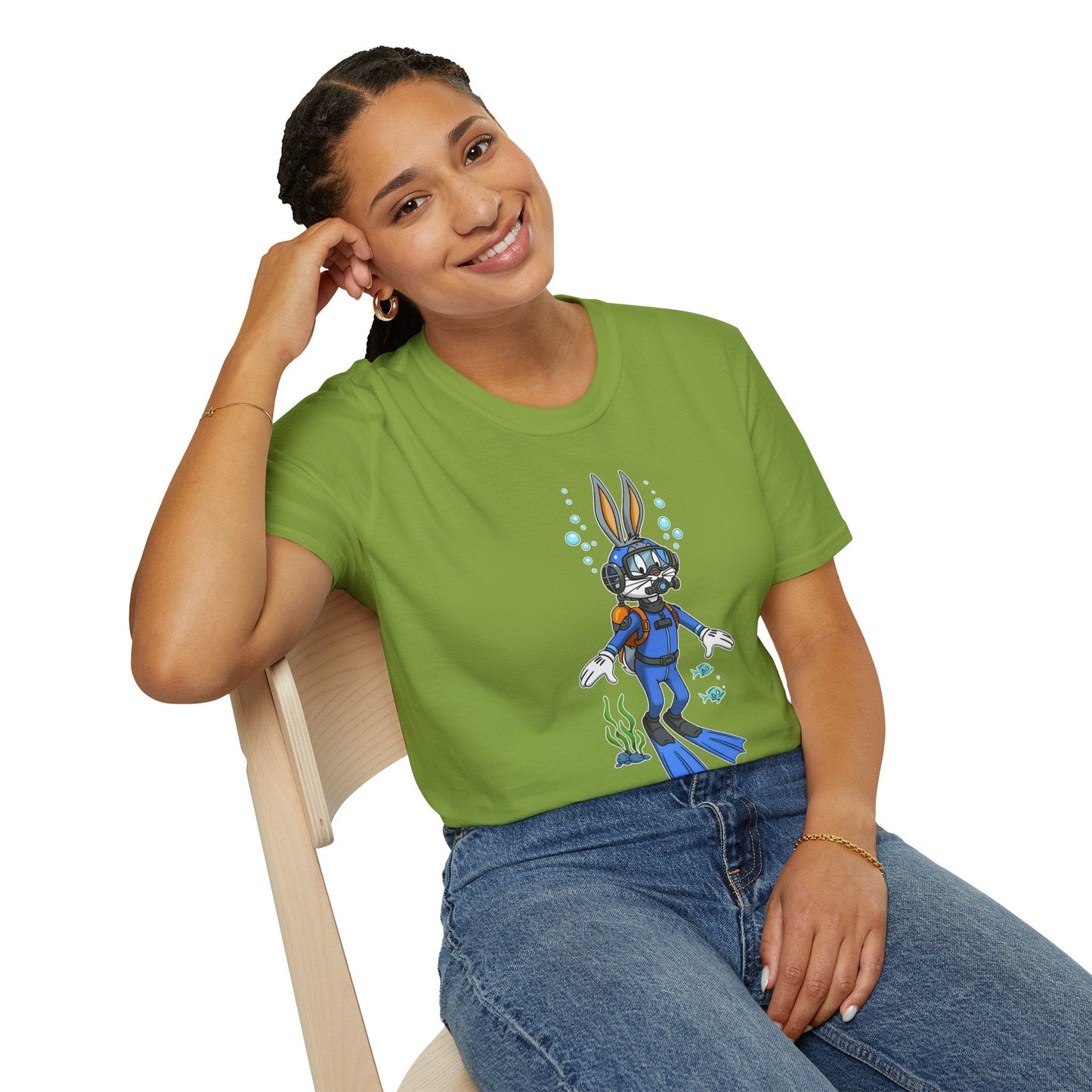 Bugs Bunny T Shirt Unisex Short Sleeve Cartoon Tee Gildan Softstyle 64000 Cotton