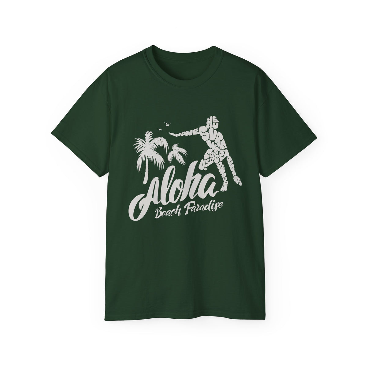 Aloha Beach Paradise T-Shirt | Hawaiian Hula Palm Tree Design