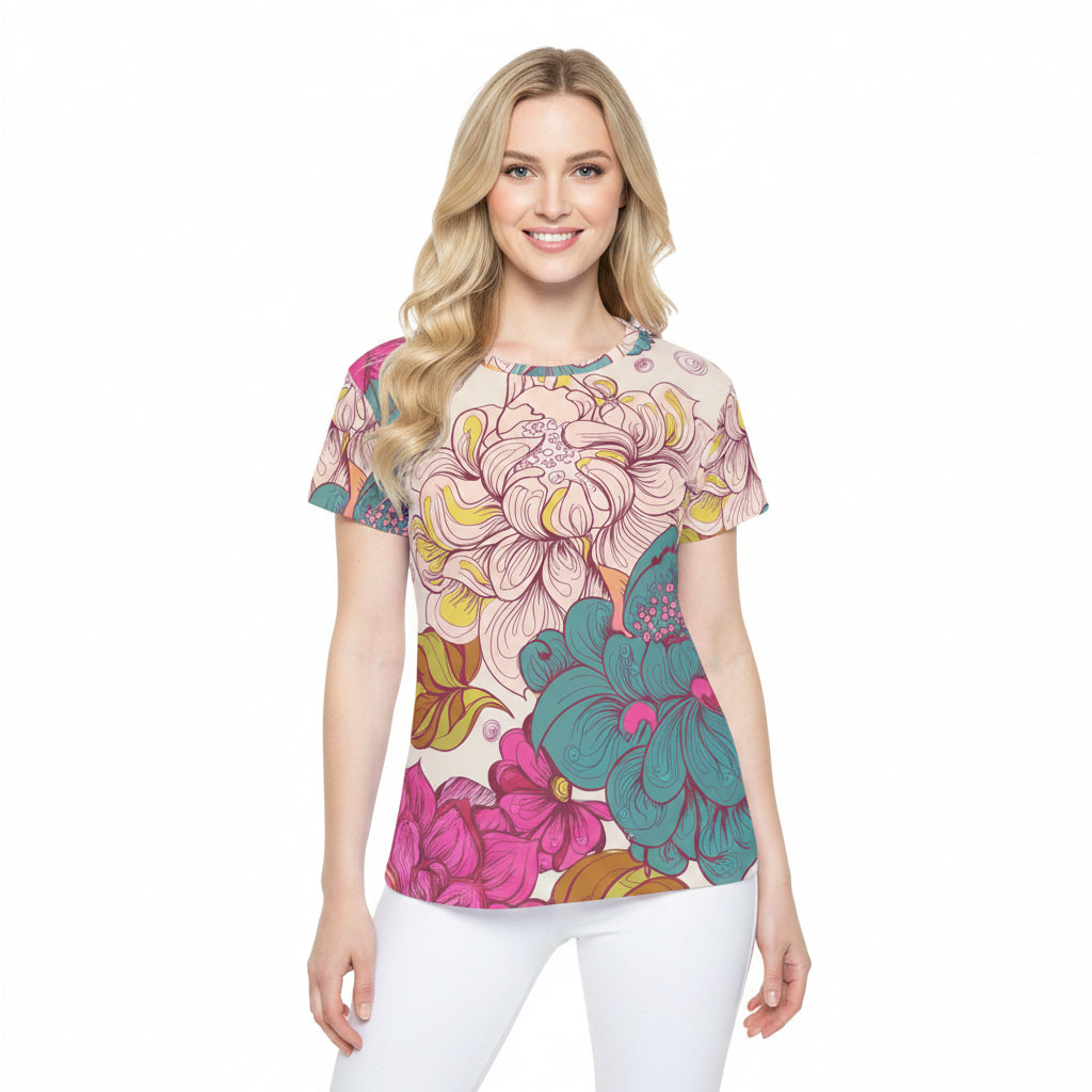 Women Poly Shirt with Floral Print F261