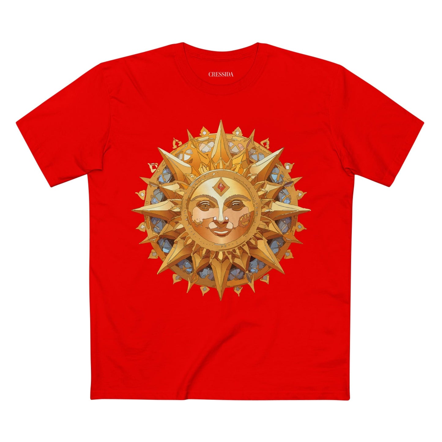 Gold Sun Graphic Unisex 100 Cotton T-Shirt with Golden Art Design 18
