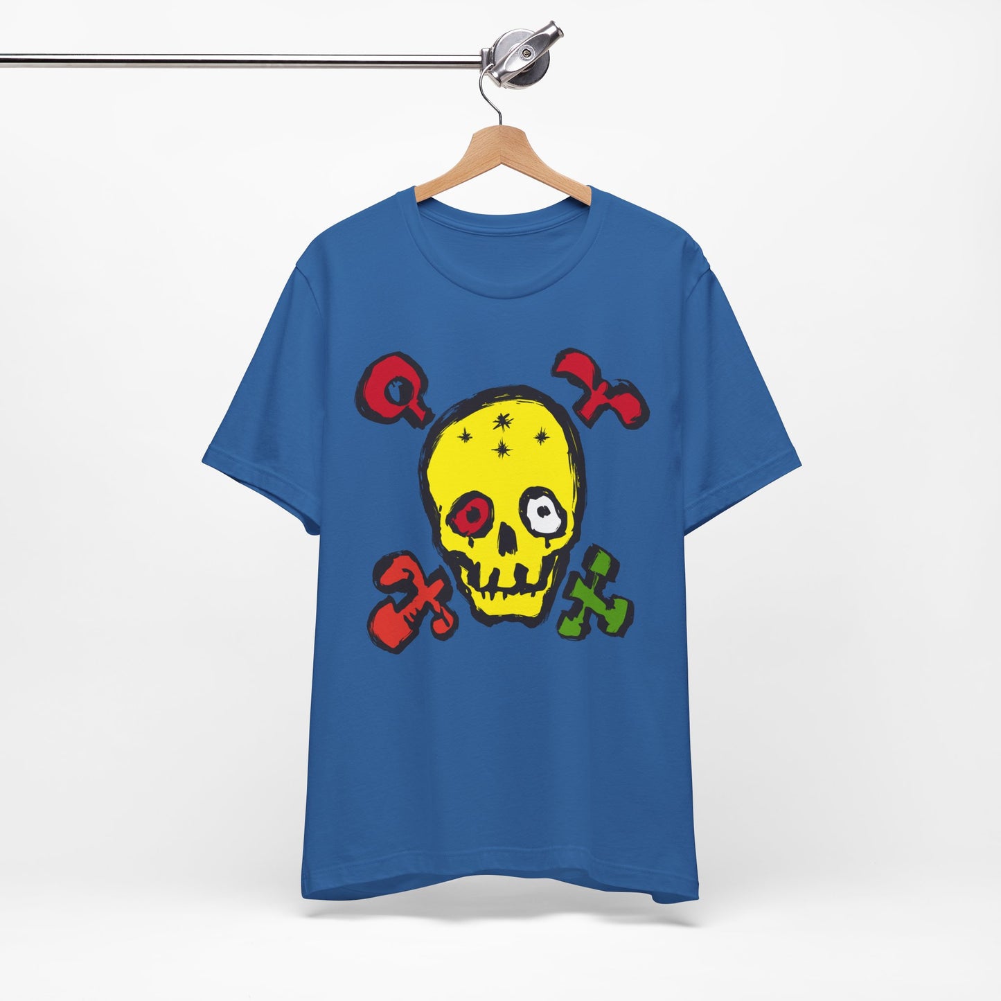 Yellow Skull Graphic Design Tee, Skull Shirt, Vintage Tees, Art Design T-Shirt, Vintage Graphic Tee, Art Shirts with Skulls