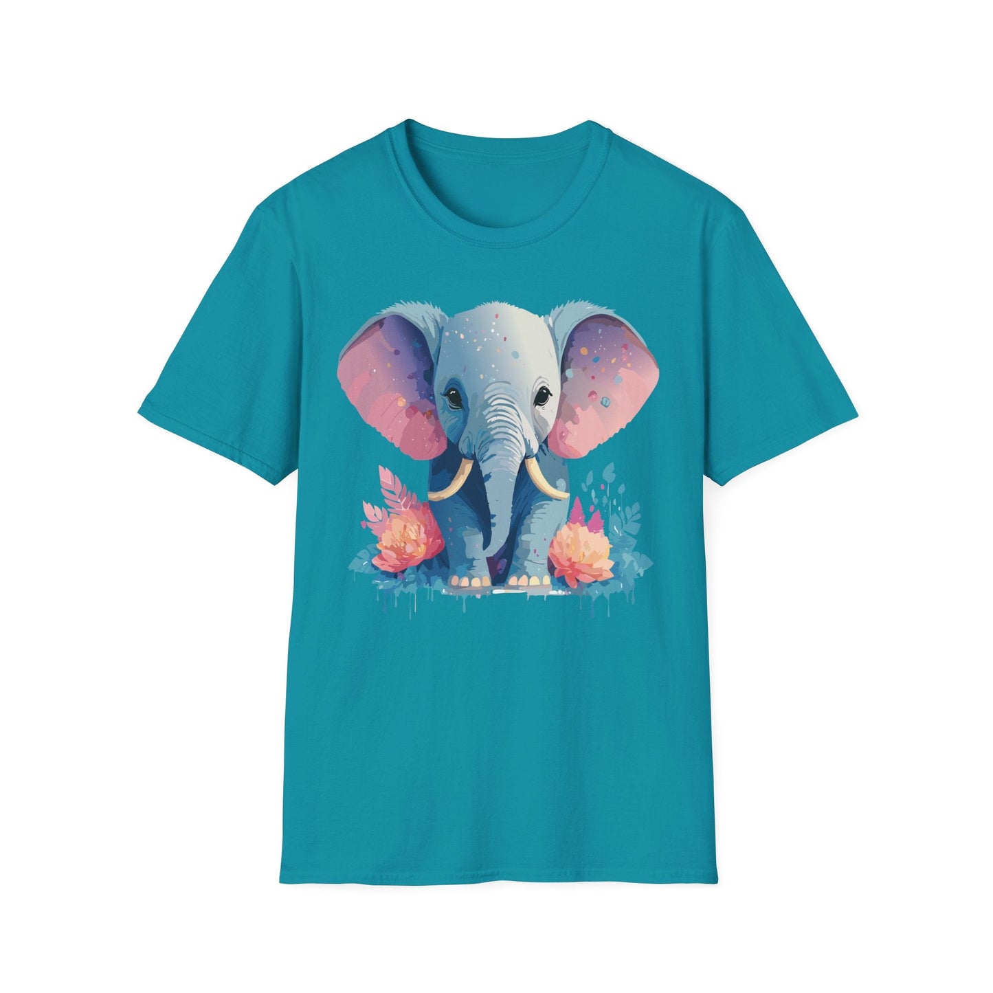 Elephant T Shirt For Adults Unisex Gildan Softstyle 64000 100 Percent Ring Spun Cotton Tee