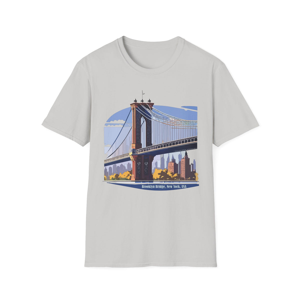 Brooklyn Bridge Illustration T-Shirt | NYC Skyline Graphic Tee