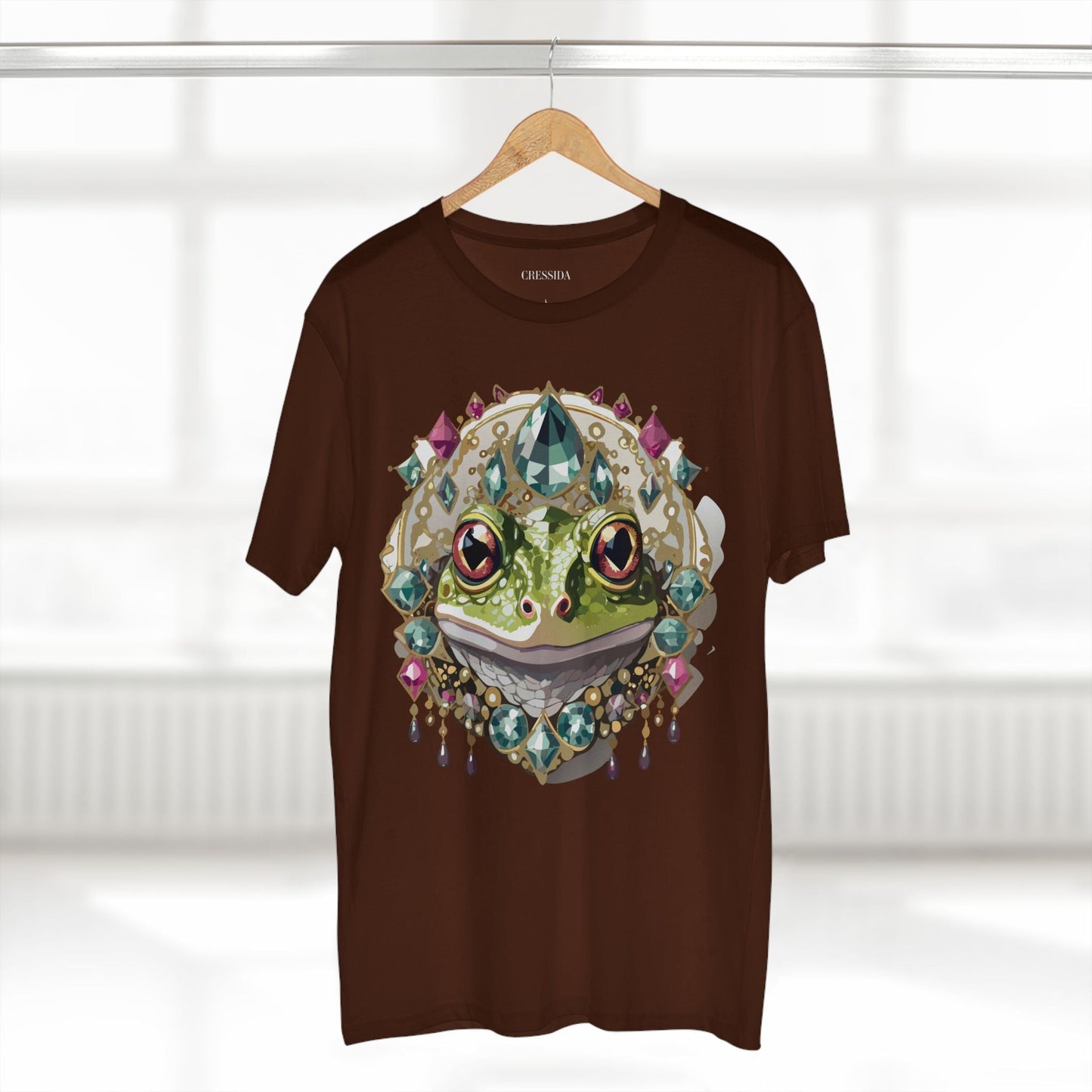 Frog Graphic Unisex 100 Cotton Tee With Unique Animal Golden Medallion Art Design 25