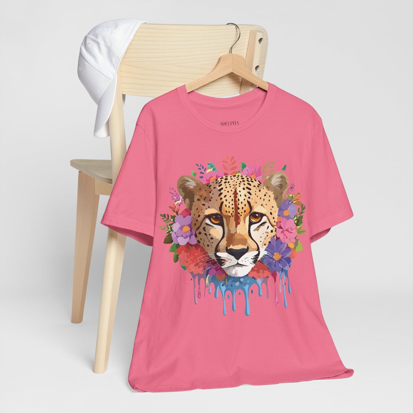 Adelpha Cheetah Graphic Tee Unisex Short Sleeve Art Shirt Original Artwork