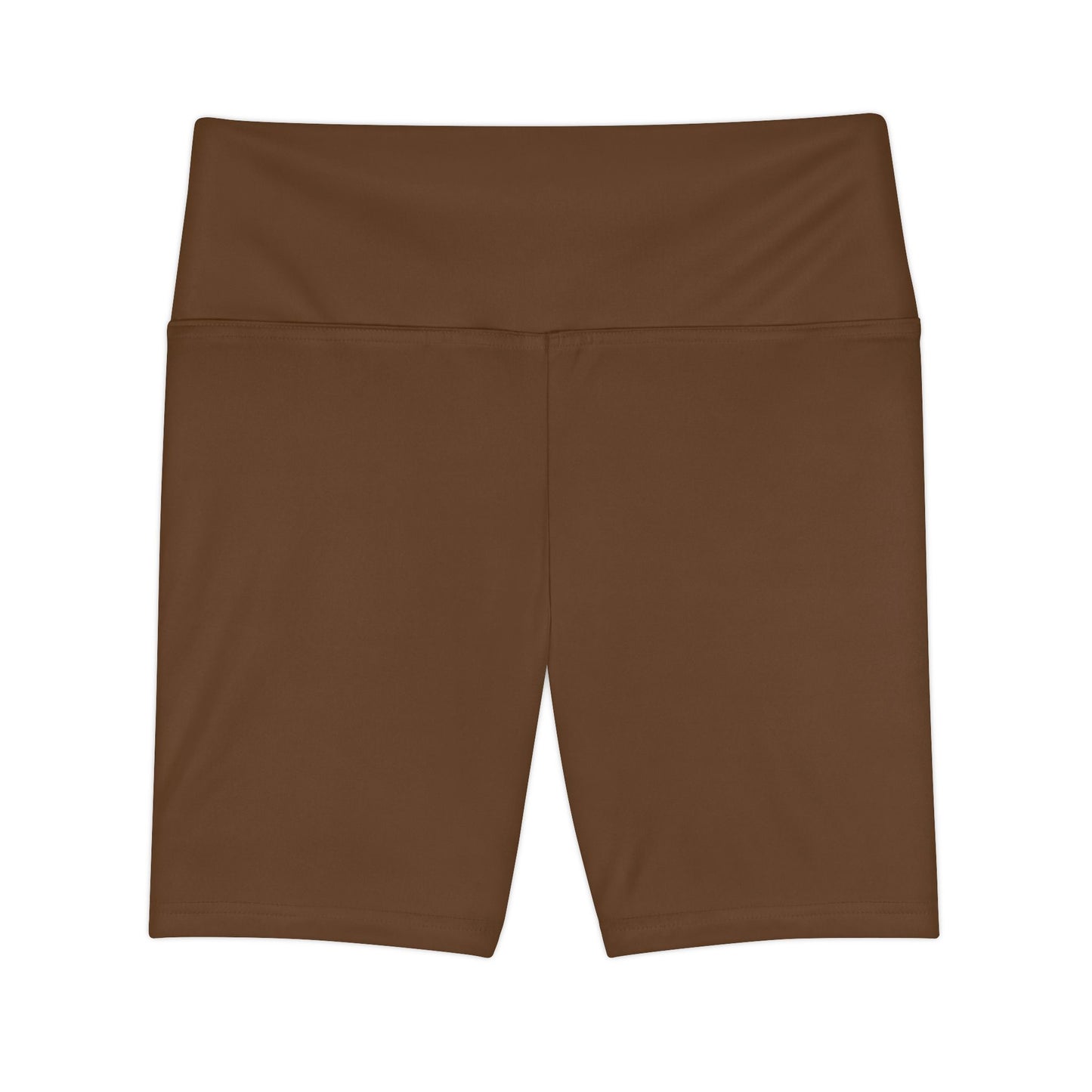 Brown Bark Brown Women’s Workout Shorts — High-Waist Athletic Biker Shorts
