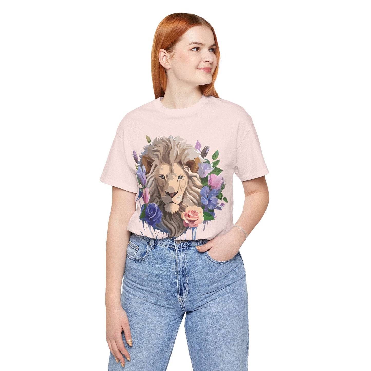 Lion Graphic Unisex 100 Cotton Vintage Animal Artwork Tee 4