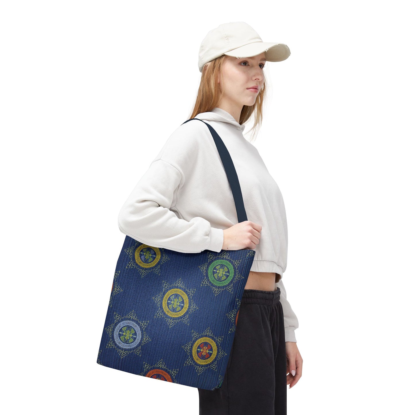 Diwali Graphic Denim Fabric Imitation Print Unisex Canvas Bag Poly Spun 3 Sizes Tote Bag 205-2