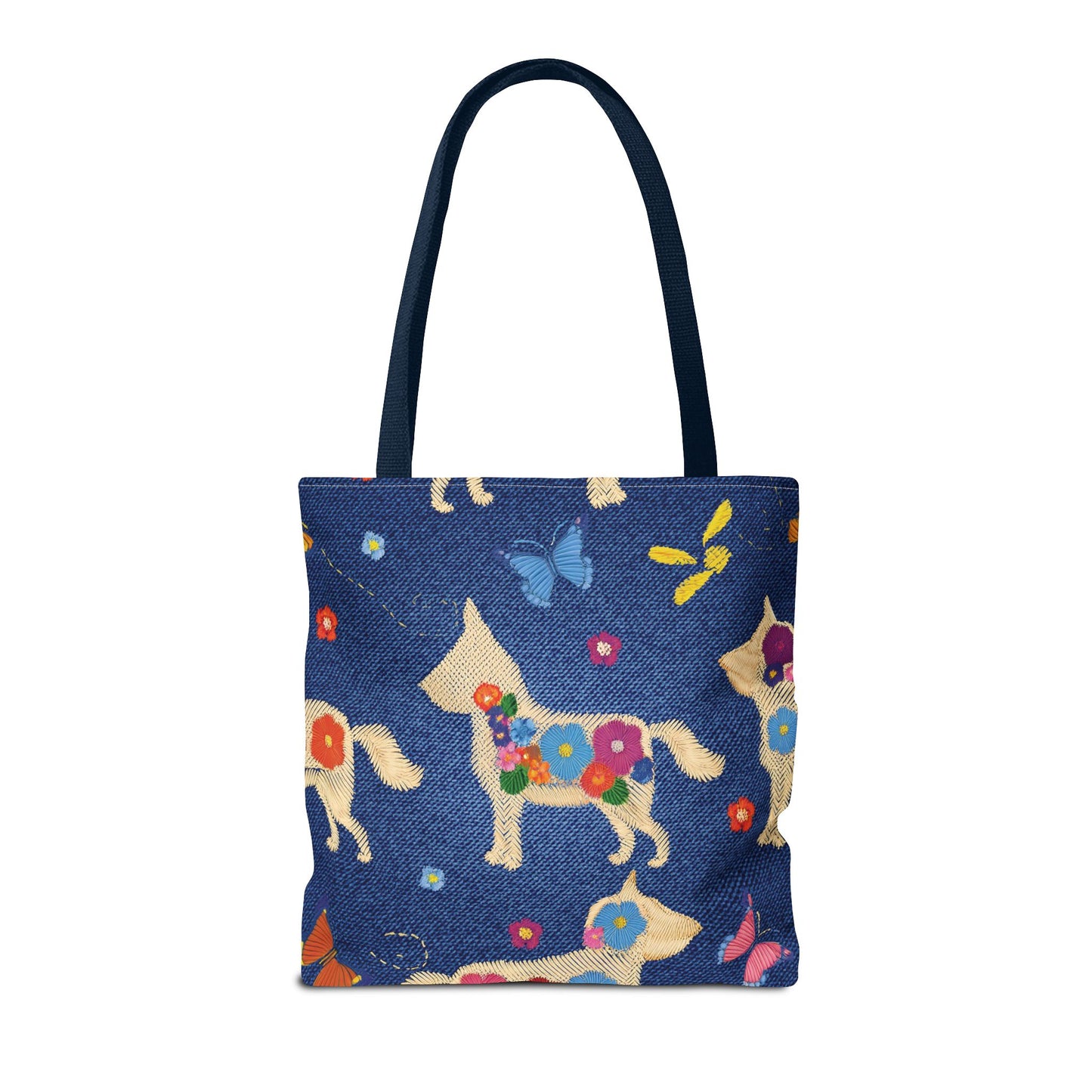 Denim Fabric Imitation Print Unisex Canvas Bag Poly Spun 3 Sizes Tote Bag 191-7