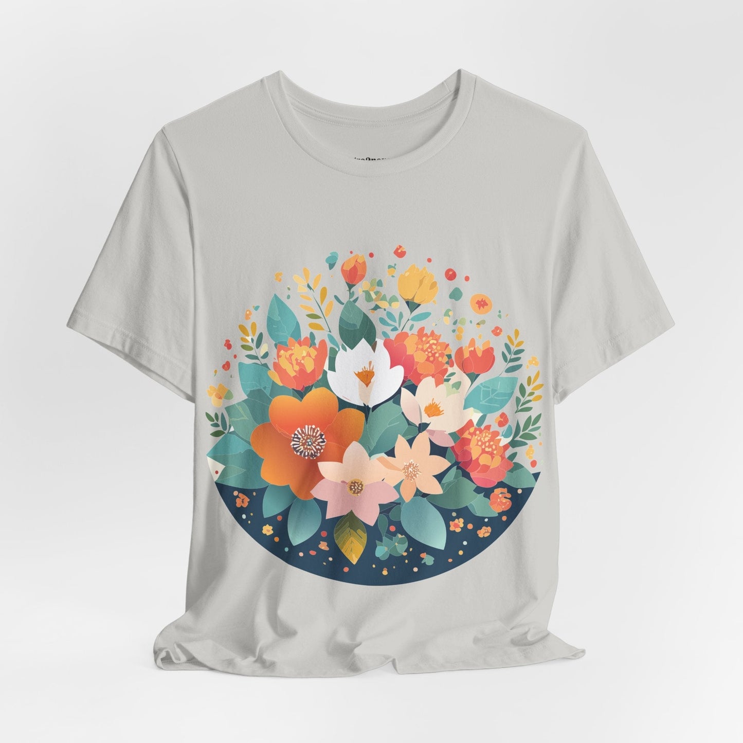 Floral Flowers Shirt Unisex Lightweight Breathable Jersey Tee Floral Pattern Short Sleeve