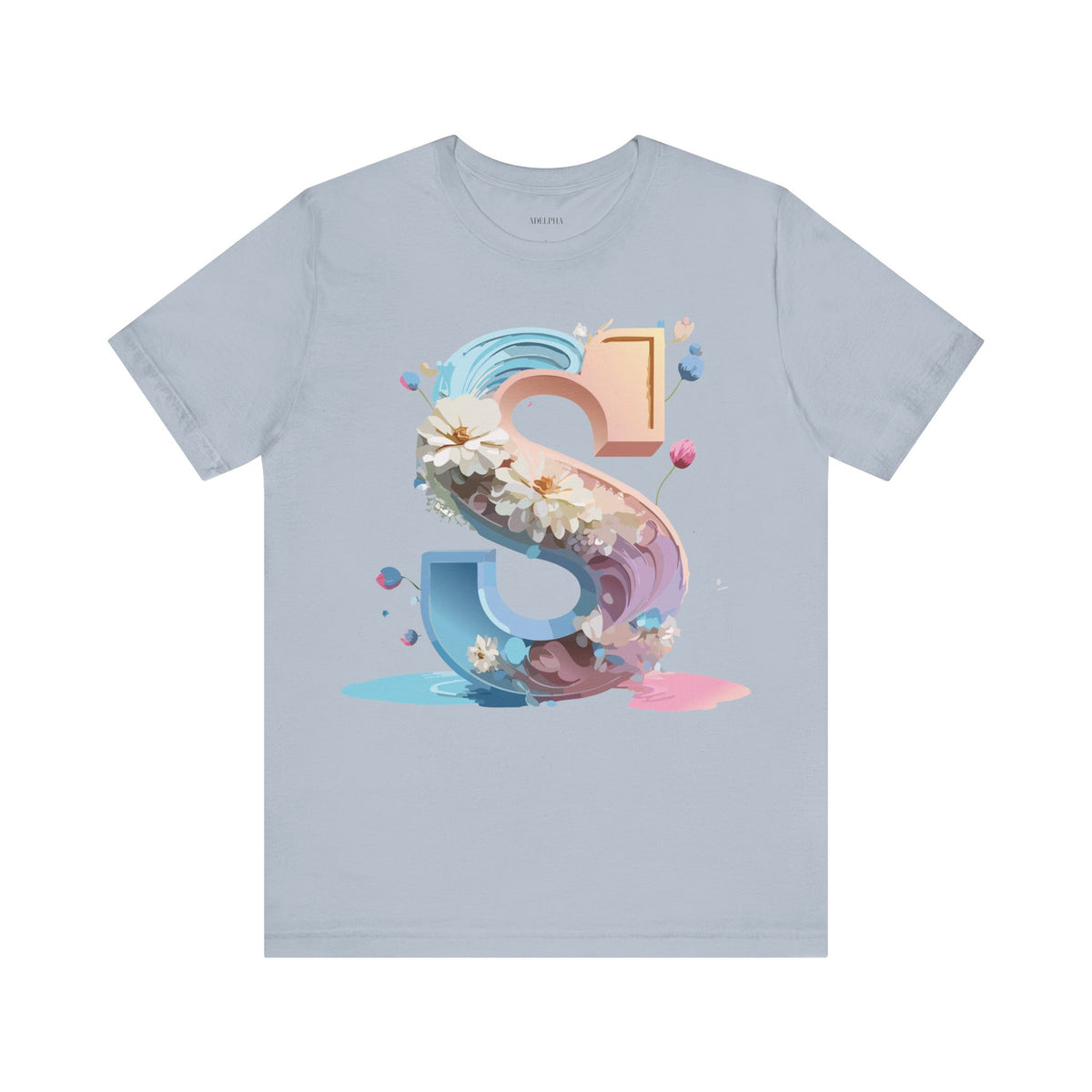 Letter S Graphic Unisex Cotton Bella+Canvas Tee with Art Letter Design
