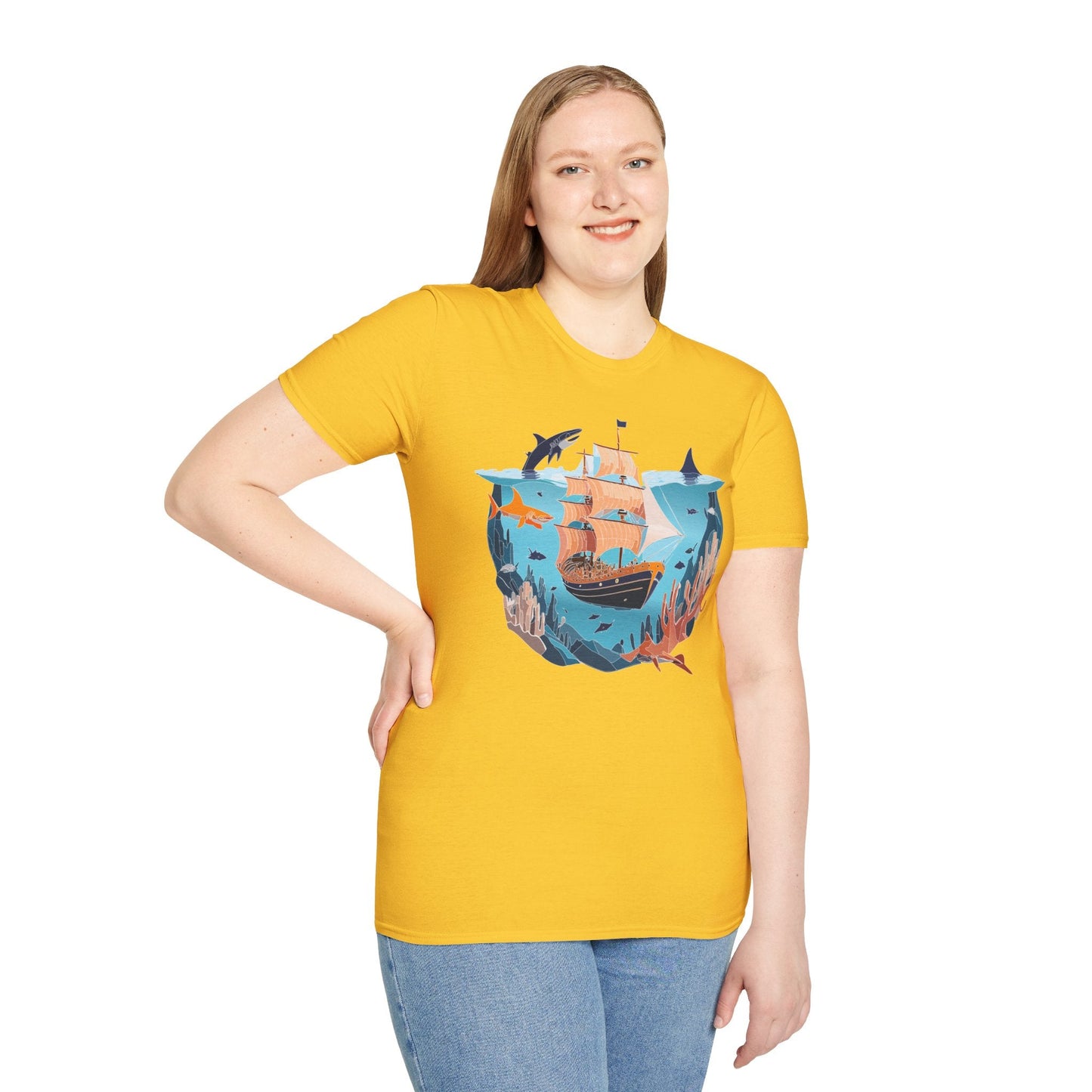 Ocean Graphic Unisex Softstyle Cotton Tee 17