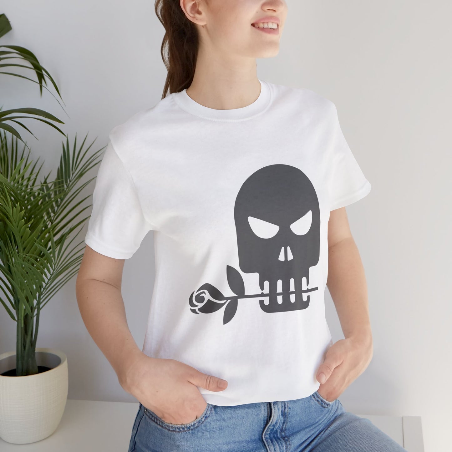 Unisex Cotton Tee Shirt with Skull