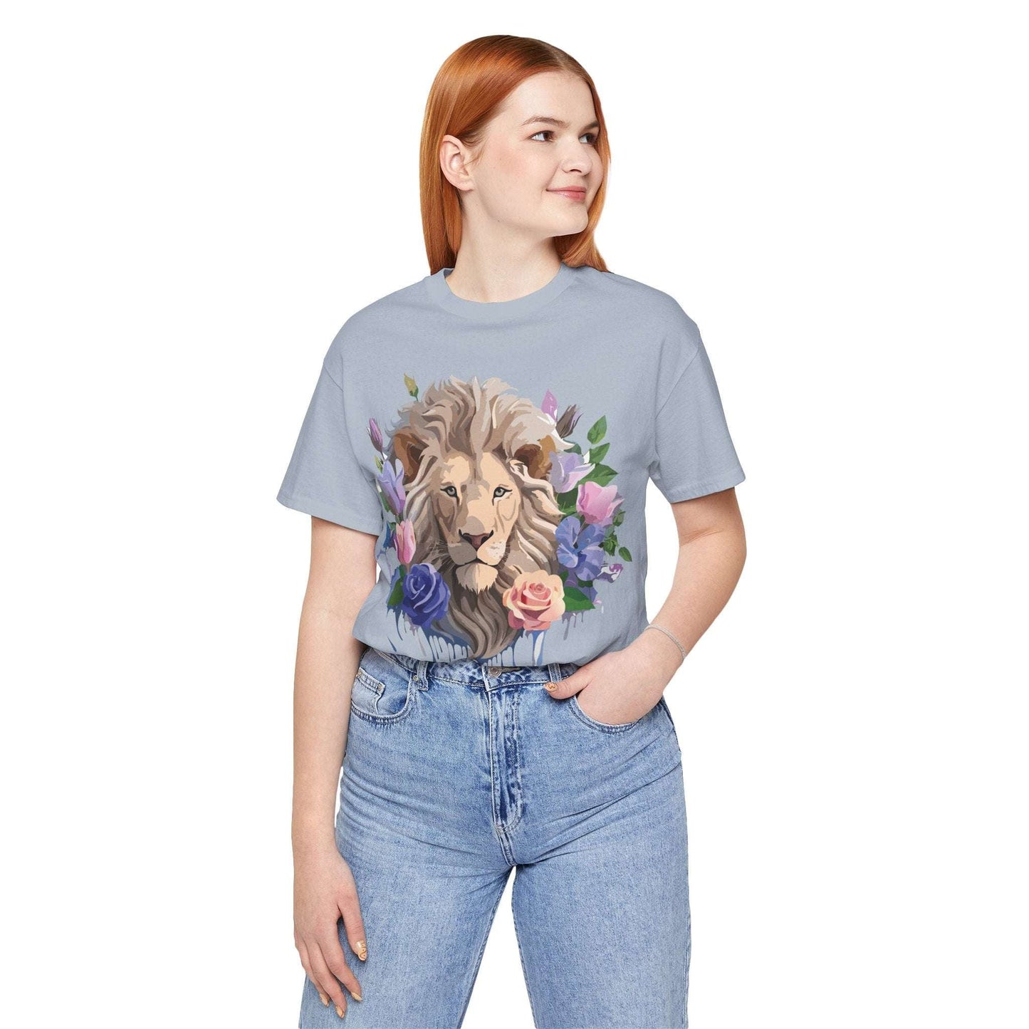 Lion Graphic Unisex 100 Cotton Vintage Animal Artwork Tee 4