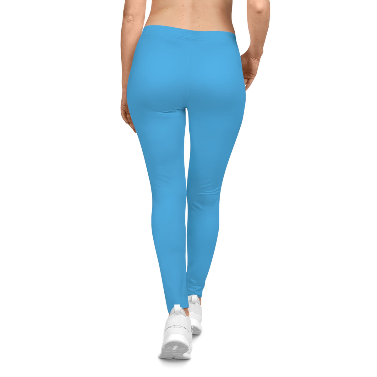 Fresh Sky Blue Color Women's Poly-Span Casual Leggings XS-2XL