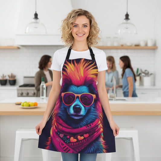 Dog 100% Polyester Stain-resistant 31.5 x 25.6  Art Print Canvas Apron 1