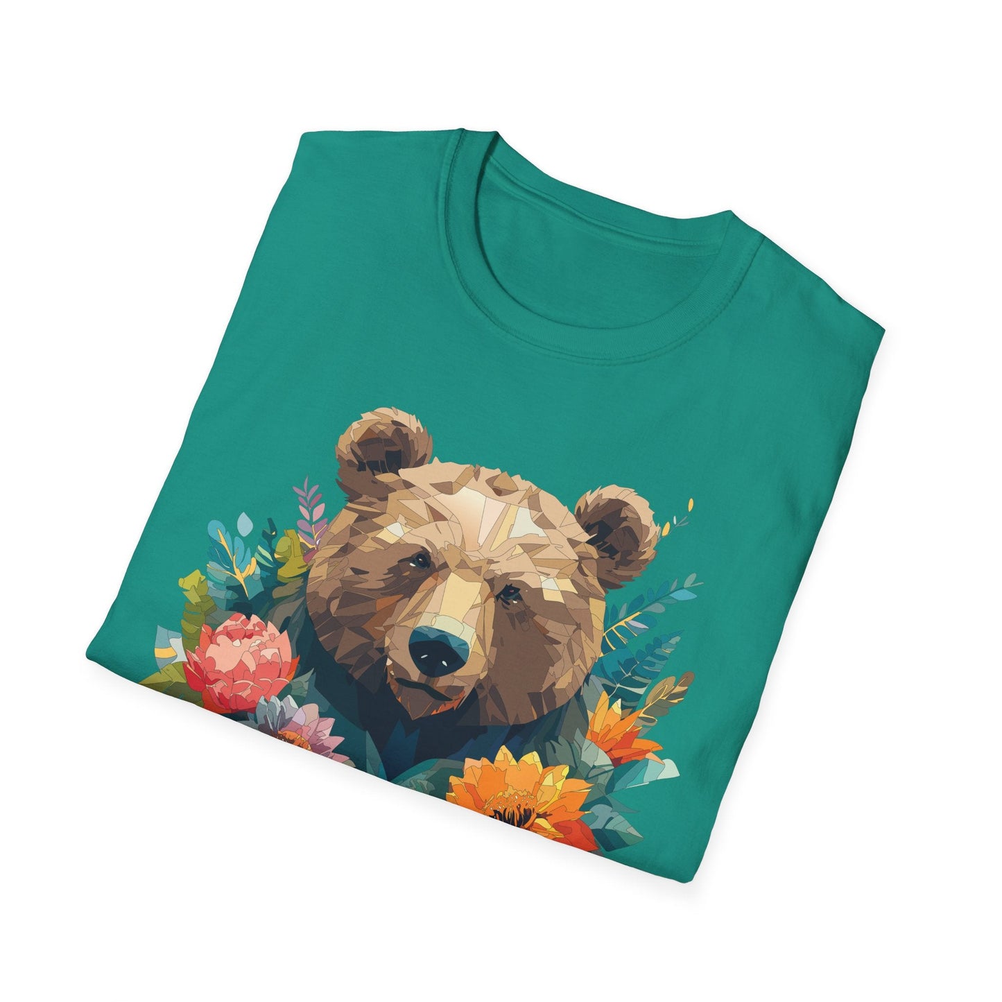 Bear T Shirt Unisex Softstyle Tee 100 Percent Ring Spun Cotton Gildan 64000 Comfortable