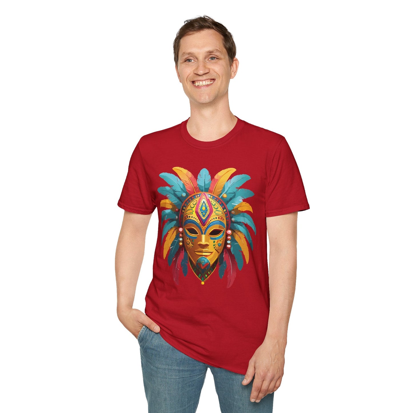 Mask Graphic Unisex Cotton Masquerade Design Artwork Tee 25