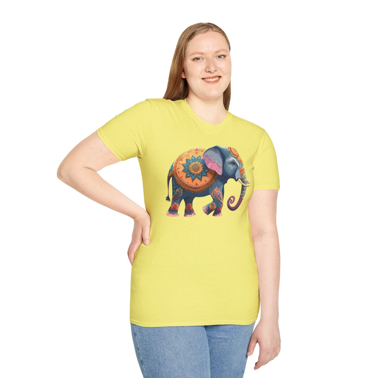 Elephant T Shirt Unisex Gildan Softstyle Tee 100 Percent Ring Spun Cotton Animal Shirt
