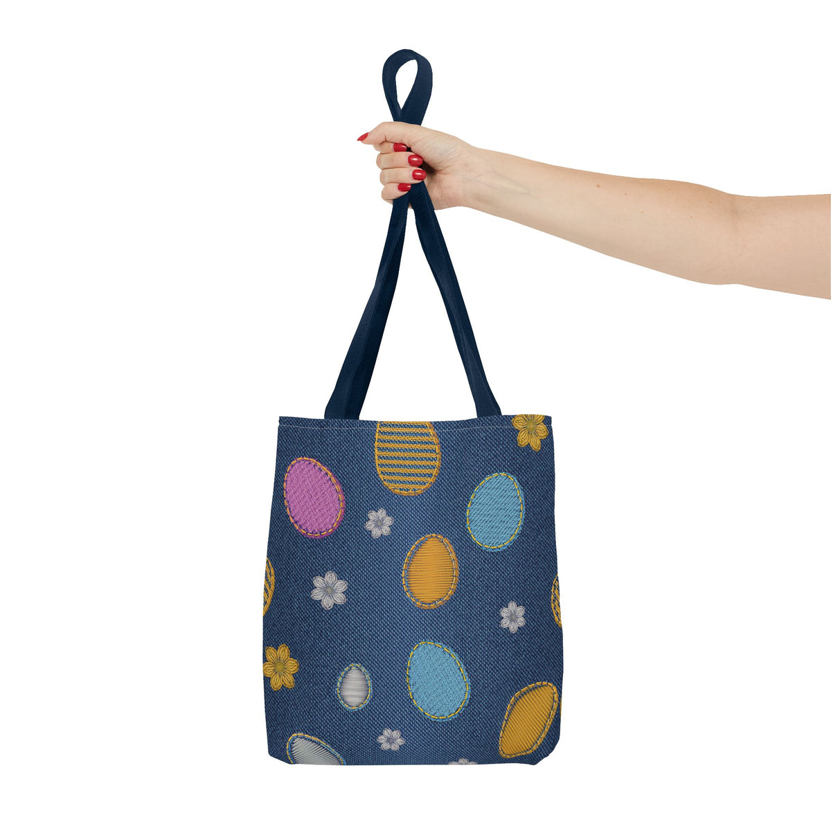 Easter Graphic Design Denim Fabric Imitation Print Unisex Canvas Bag Poly Spun 3 Sizes Tote Bag 204-14