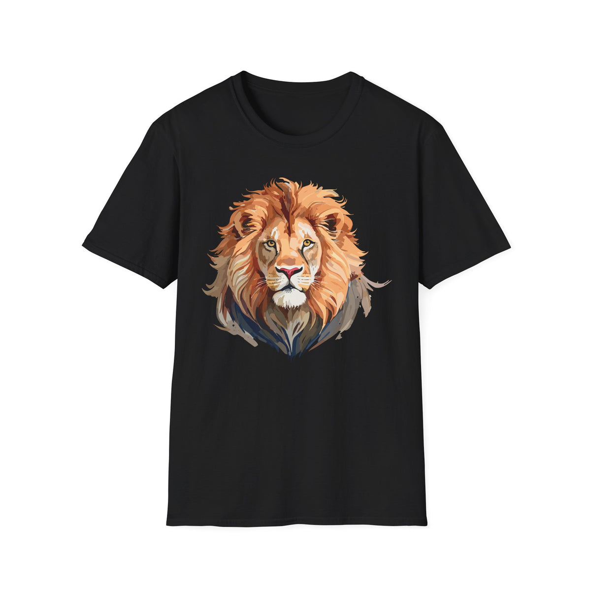 Majestic Lion Portrait T-Shirt | Realistic Watercolor Animal Tee
