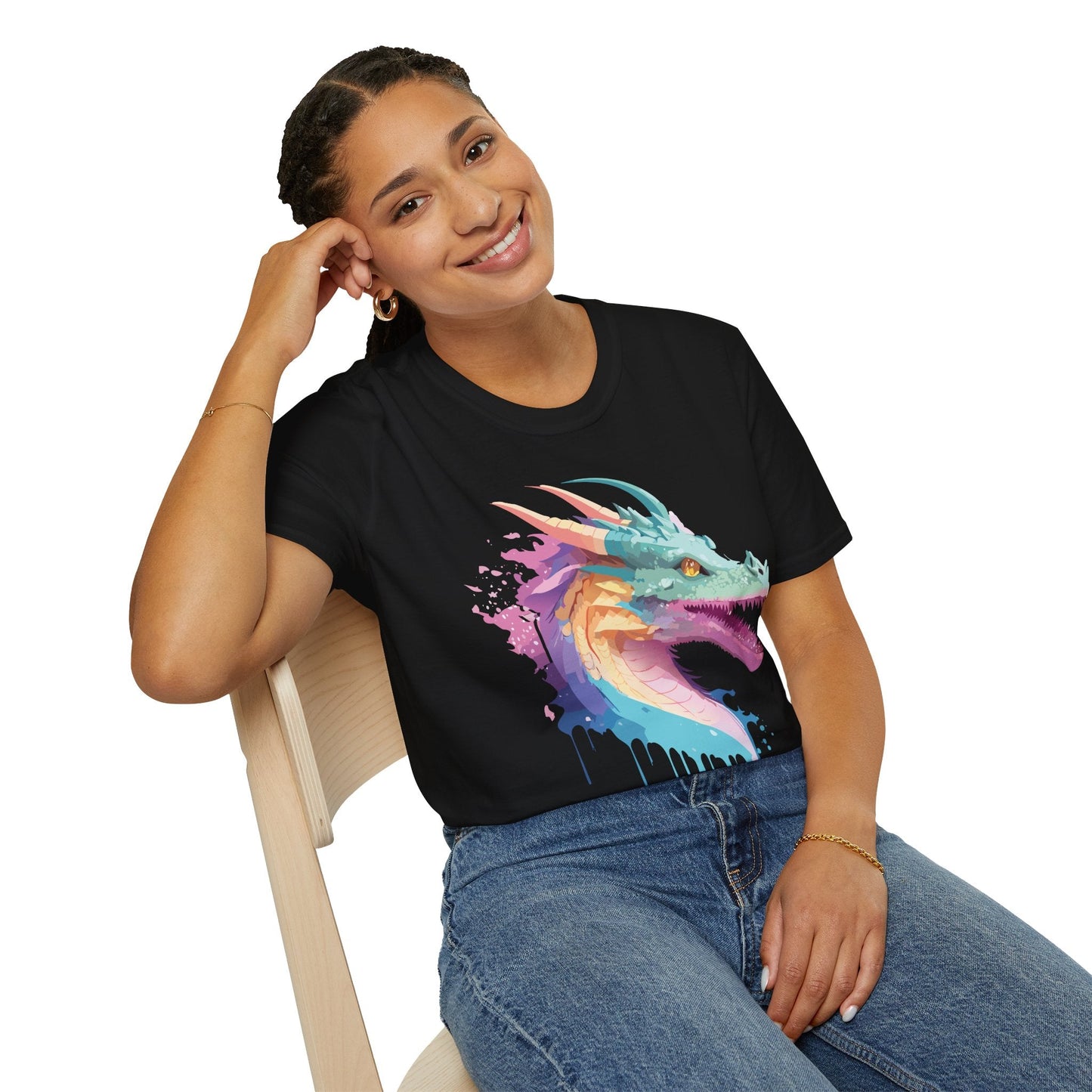 Dragon Graphic Tee Unisex Short Sleeve Dragon Shirt With Animal Design Gildan SoftStyle 64000